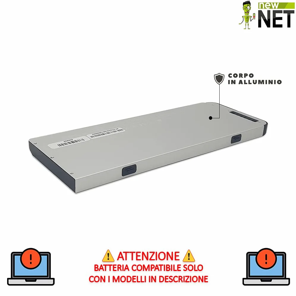 new net Batteries - Batteria [ 10.8-11.1 V - 5400 mAh - 58 Wh ] Compatibile con Mac Book 13 A1280 A1278(2008 Version)