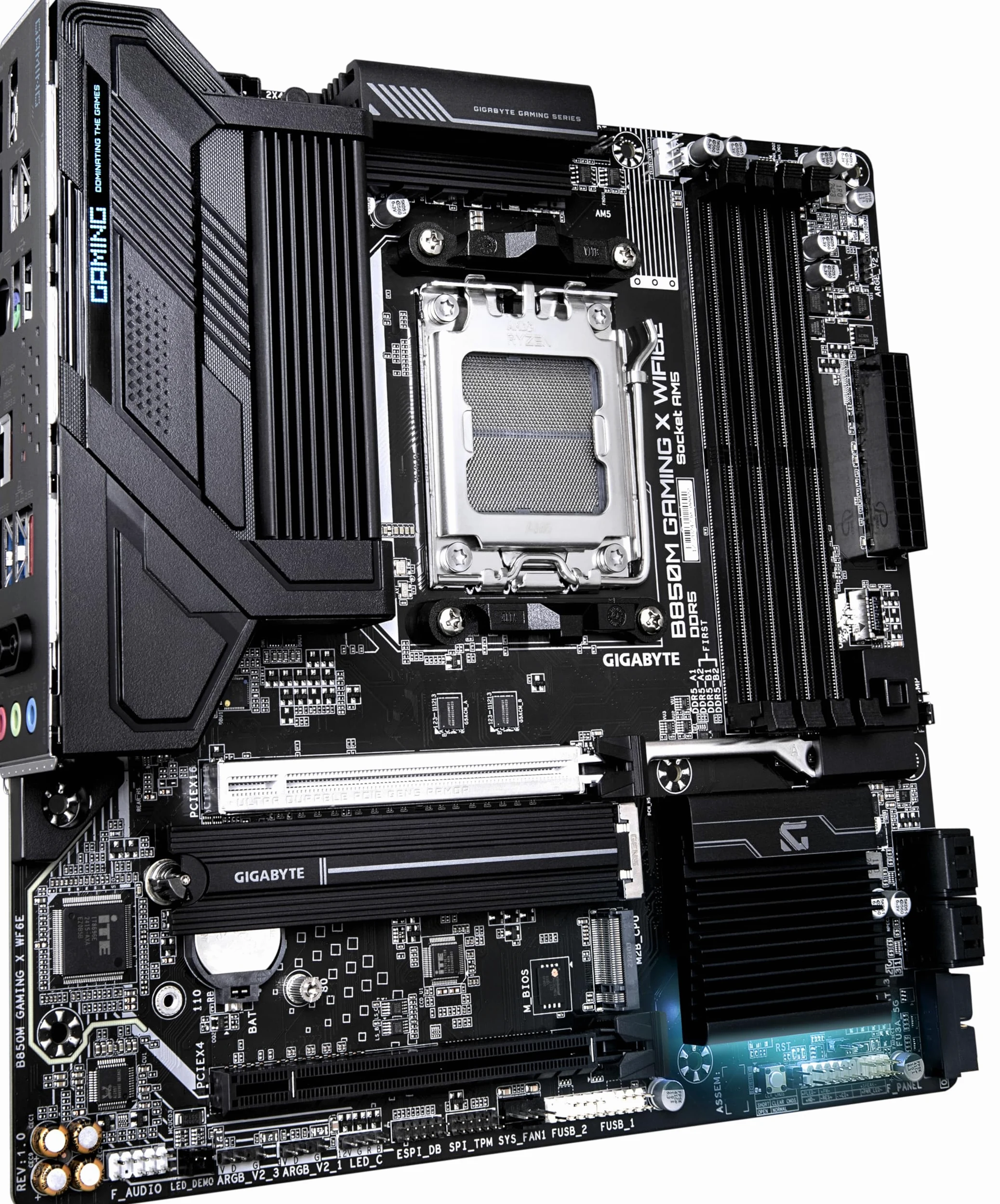 GIGABYTE B850M GAMING X WIFI6E Scheda Madre - Processori AMD Ryzen Serie 9000, VRM Digitale 10+2+2 fasi, fino a 8200MHz DDR5 (OC), 1xPCIe 5.0 + 1xPCIe 4.0 M.2, LAN 2.5, WIFI 6E, USB 3.2 Gen 2.