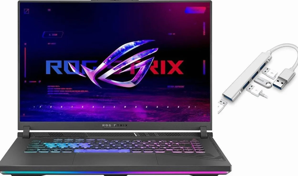 Asus ROG Strix G16 Gaming Laptop | 16" WUXGA 165Hz Display | Intel Core i7-13650HX | NVIDIA GeForce RTX 4060 | Retroilluminato | Nero | 32GB RAM DDR5 | 1024GB SSD | Windows 11 Home |Bundle con USB 3.0