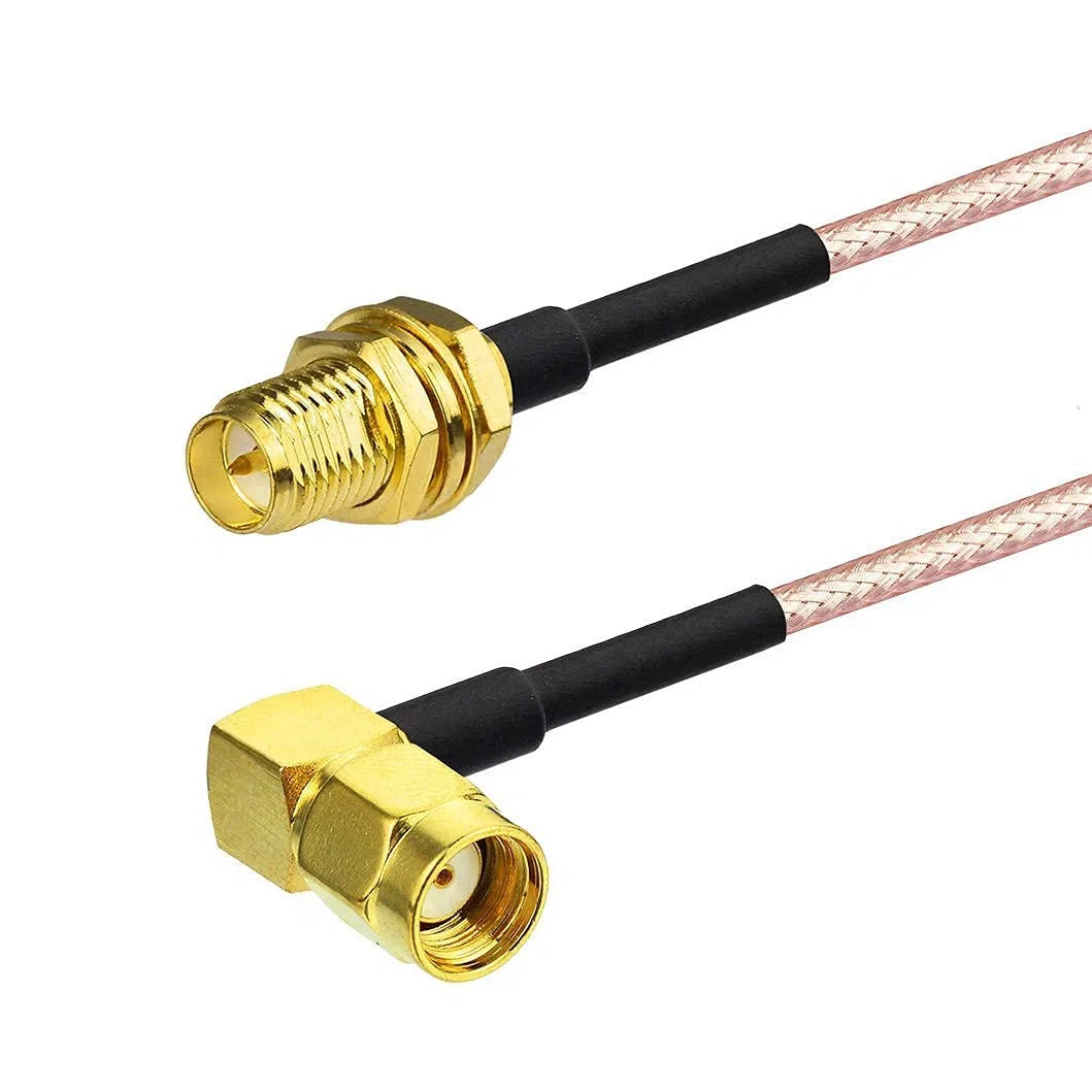 Bingfu Cavo RP-SMA Prolunga Antenna WiFi 30 cm (2 Pacchi) Adattatore da Maschio ad Angolo Retto a Femmina RG316 per Scheda di Rete Wireless Mini PCIE Router Telecamera IP Sicurezza