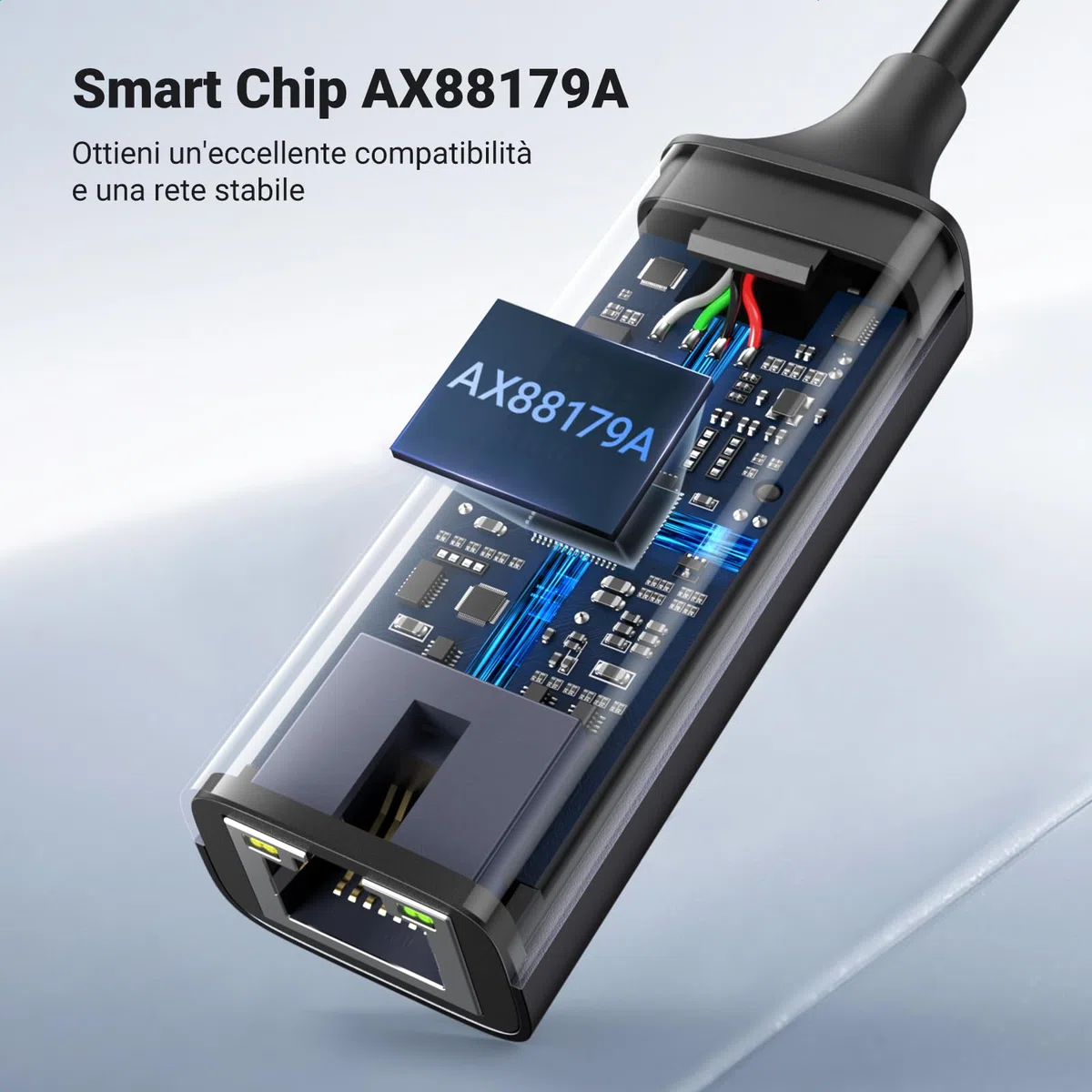 UGREEN Adattatore Ethernet USB 3.0 Gigabit 1000 Mbps Convertitore Lan RJ45 in Alluminio Compatibile con Switch Windows Mac OS Linux Mi Box