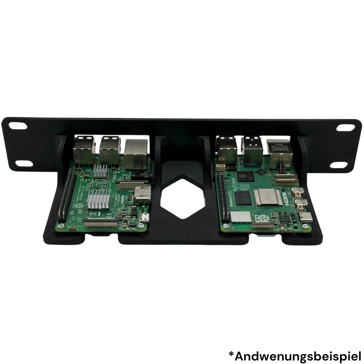 Homelab - Supporto per rack da 10 pollici per 2 Raspberry Pi 5, 4 o 3B+, struttura in plastica stabile, accessorio per server Homelab, prodotto in Germania