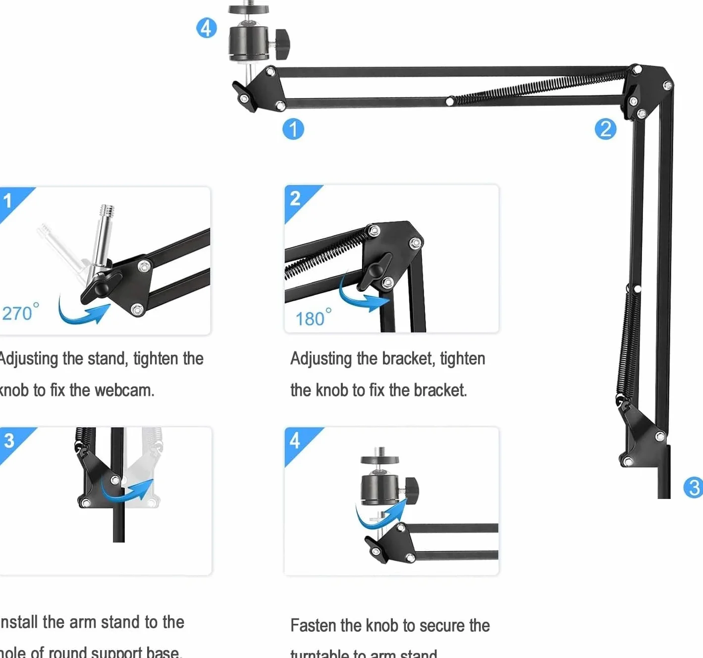 Supporto da Pavimento per Webcam Kiyo, Supporto da Pavimento per Webcam Pieghevole in Metallo Compatibile con Webcam Razer kiyo, kiyo PRO, kiyo X, kiyo PRO Ultra