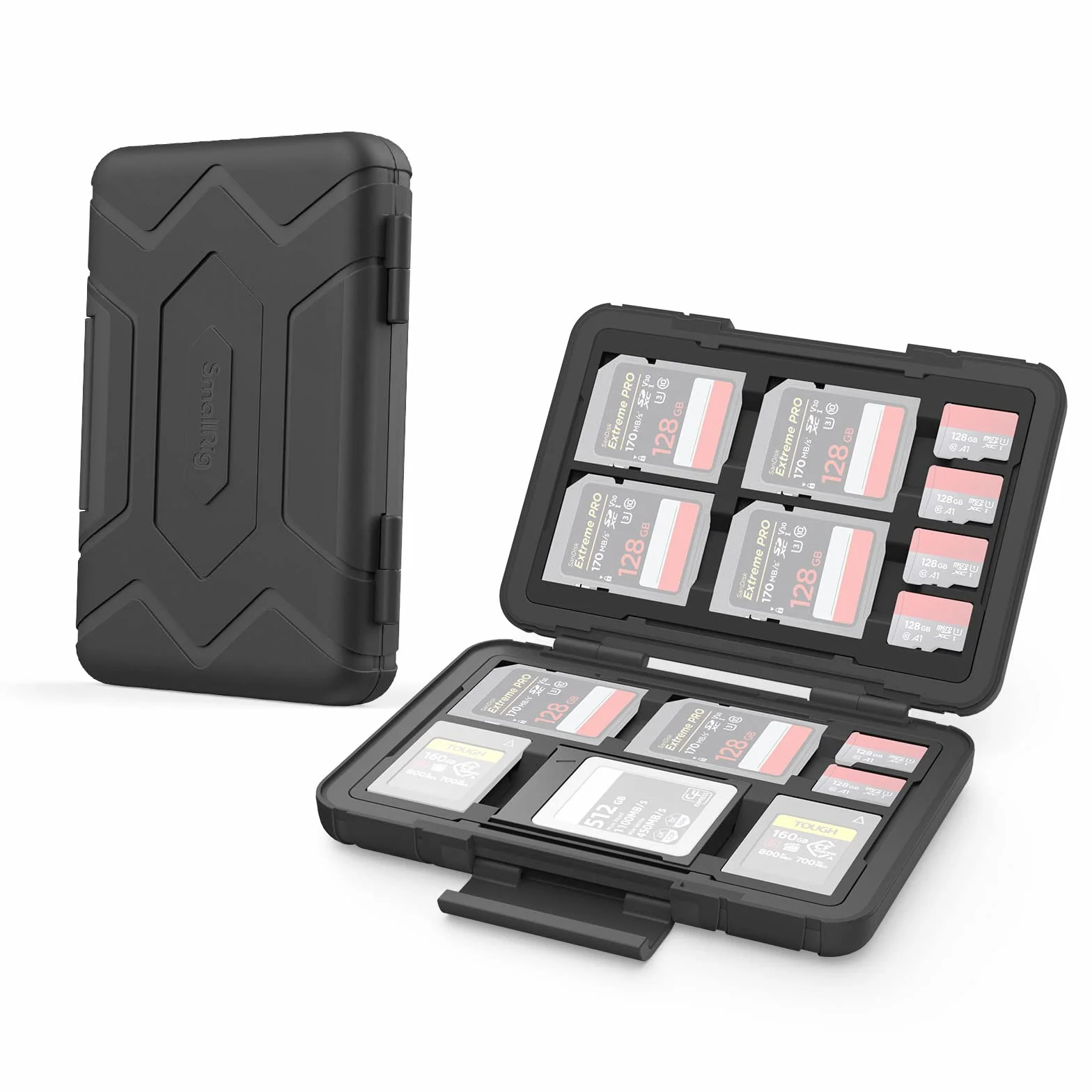 SMALLRIG Supporto per Scheda SD Custodia per Scheda di Memoria 15 Slot, Resistente all'Acqua per Scheda SD, Scheda Micro SD, Scheda CFexpress Tipo A, Scheda CFexpress Tipo B, Scheda XQD - 3192