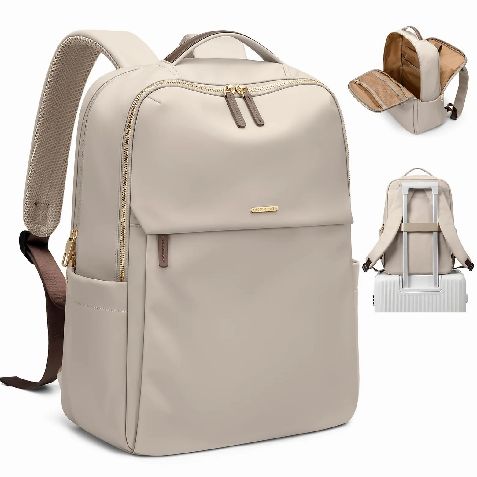 GOLF SUPAGS Zaino Porta PC Donna da 15.6 Pollici, Zaino Antifurto Donna Lavoro, Zainos Casual Daypacks per Università, Viaggi, Lavoro, Scuola