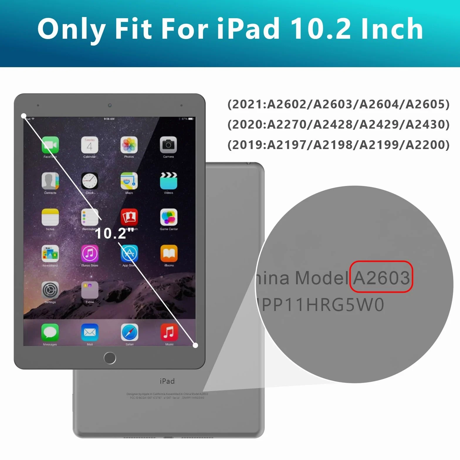 Custodia protettiva per tablet PC compatibile con iPad 9a/8a/7a generazione 2021/2020/2019 (10,2 pollici), robusta custodia antiurto, custodia protettiva W 360 cavalletto girevole + cinghia da polso +