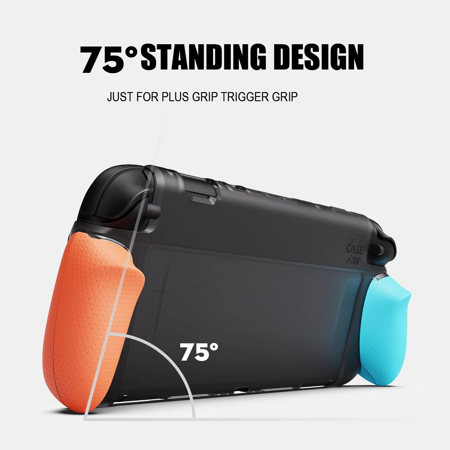 Savage Raven by Skull & Co. GripCase Bundle for Nintendo Switch 2: Dockable Soft Protective Case with Replaceable Grips [to fit all hands sizes], with Hard Shell Huge Carrying Case, Neon Blue & Red