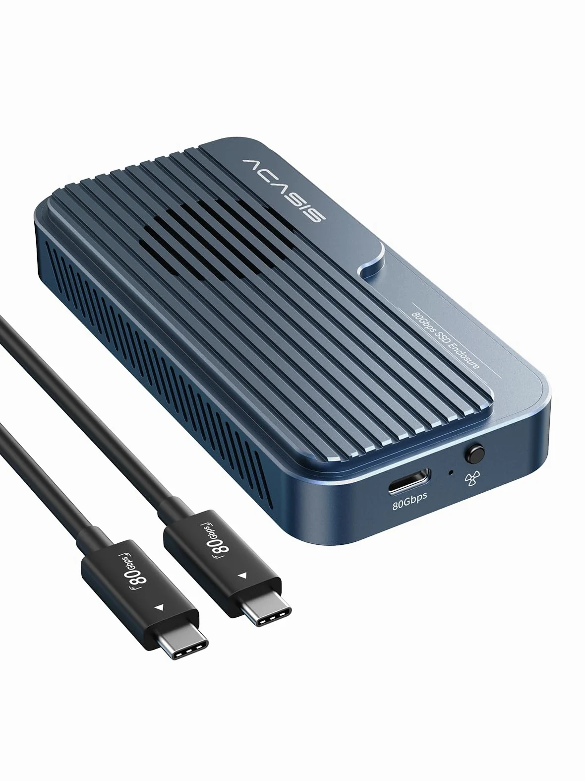 ACASIS Case SSD M.2 NVMe da 80 Gbps, compatibile con Thunderbolt 4/5 V2.0, retrocompatibile con thunderbolt 5/4V1.0, USB3.2/3.1/3.0 con ventola di raffreddamento