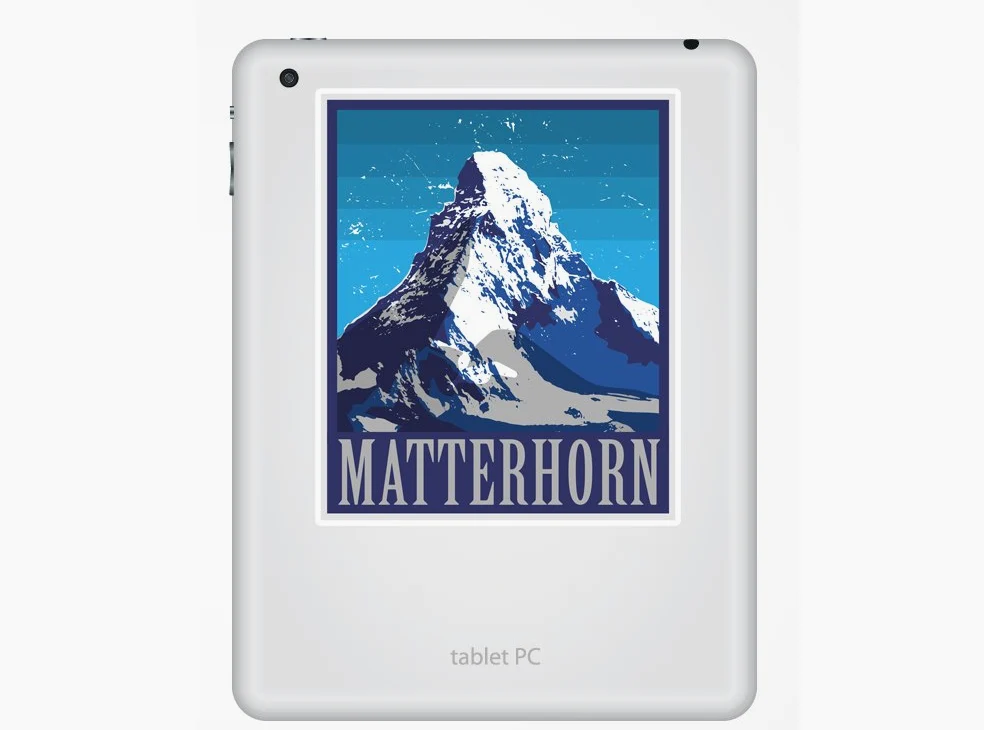 2 x 30cm/300mm Matterhorn Mountion Adesivi vinilici bagagli di viaggio #7485