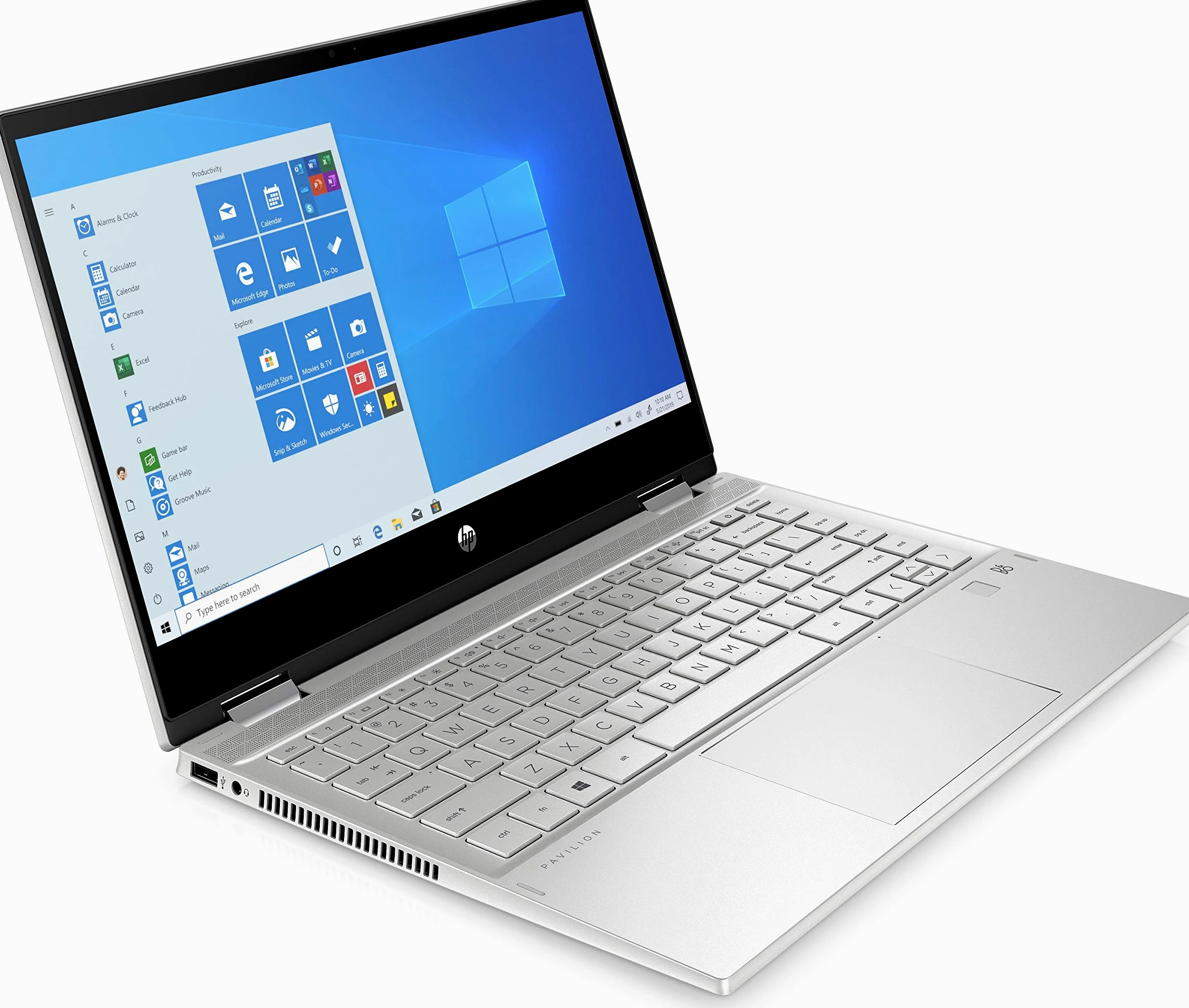 HP - PC Pavilion X360 14-dw1021nl Notebook Convertibile, Intel Core i3-1115G4, RAM 8 GB, SSD 256 GB, Grafica UHD Intel, Windows 10 Home, Schermo 14” FHD, Lettore Impronte Digitali, USB-C, Argento