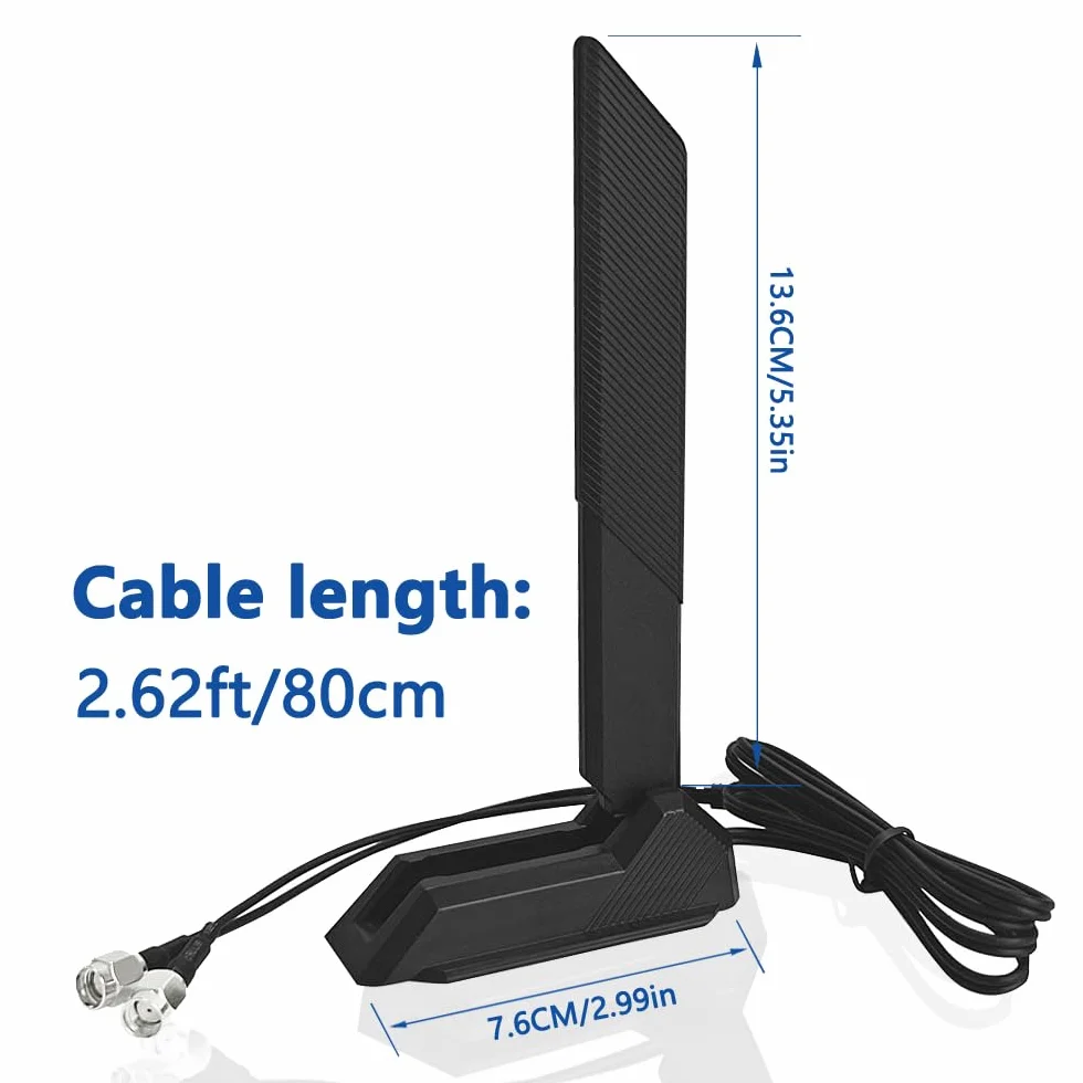 Gintai RP-SMA Dual-Band WiFi 6E Antenna per ASUS ROG Strix B550-F Gaming WiFi II/B550-PLUS/Prime B450M-A II/ROG Strix B650-A B650-PLUS B650E-F B550-A B760-I Z690-I Z790-Plus Z790-A Z790-E Gaming