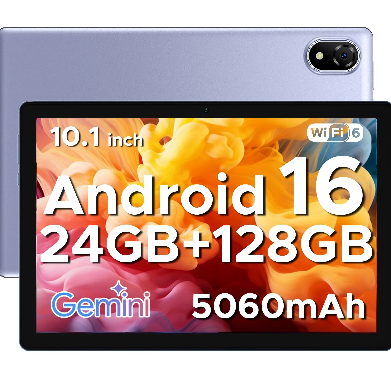 U10 2026 Neueste Android 16 Tablet 10 Pollici, 16GB RAM+128GB ROM (2TB TF) Gemini AI Tablet PC 5060mAh / Widevine L1/ 8MP+5MP Doppia Fotocamera/WiFi 6/ Type C/Jack per cuffie da 3,5 mm, Viola