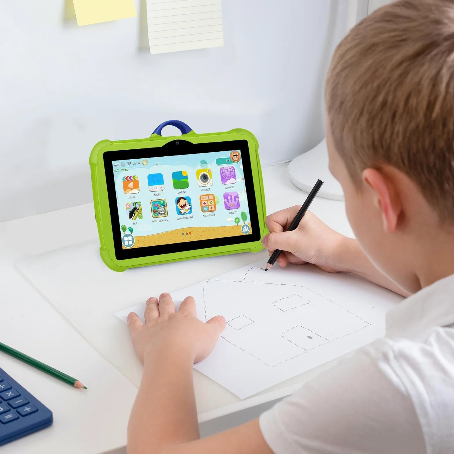 Generico Tablet Per Bambini Da 7 Pollici - Tablet Android7.1, +64 GB Romtablet PC | Protezione Agli Occhi A Prova Di Goccia Multiuso E All' A Prova Di, Grande Batteria Con Doppio Contro