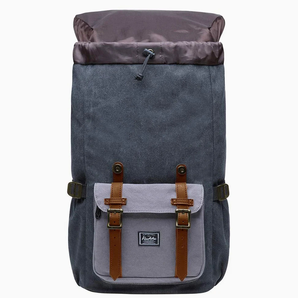 KAUKKO Zaino in nylon per Computer Portatile da 15", Casual retrò Viaggi Trekking Backpack