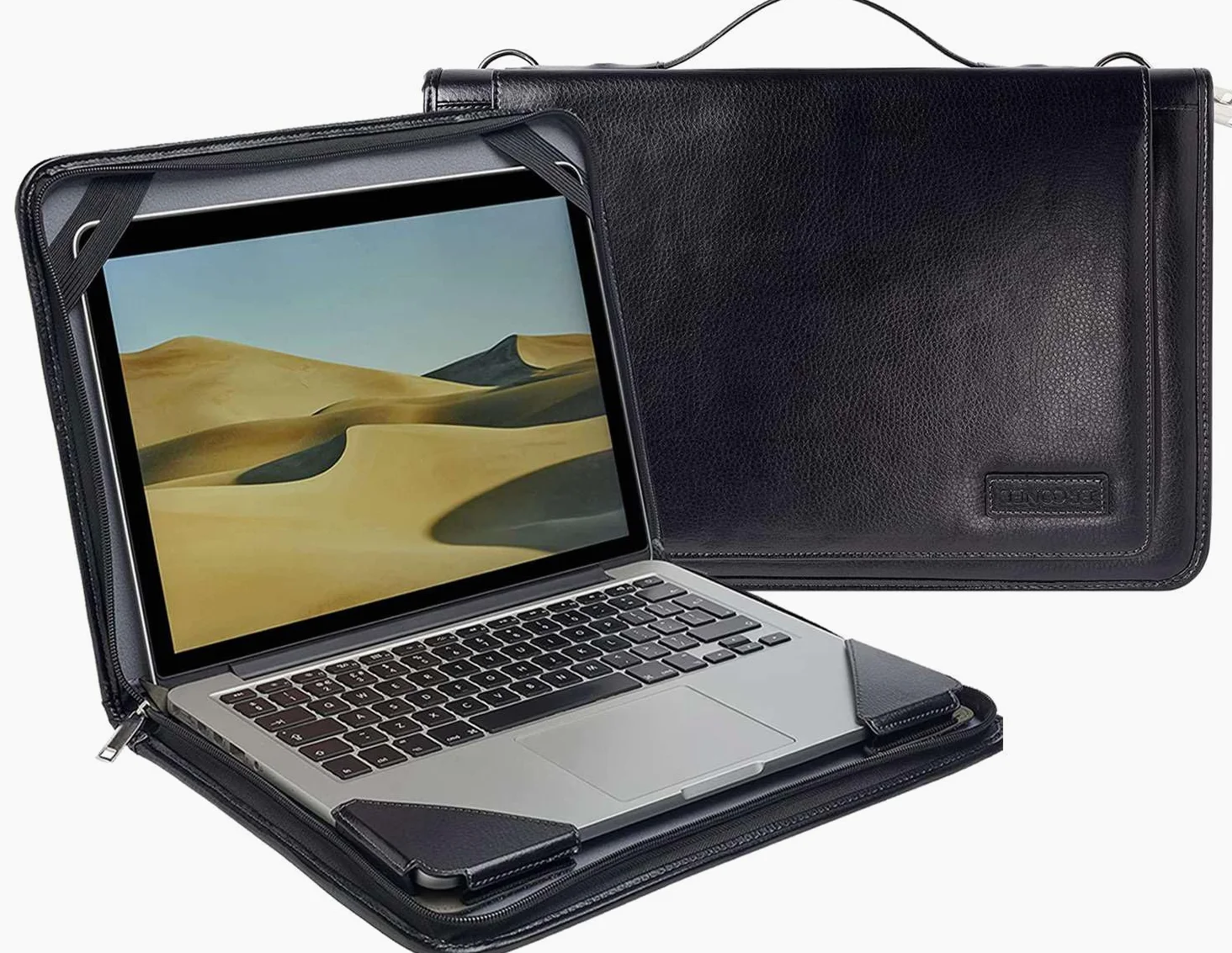 Custodia per laptop in pelle nera - Compatibile con Lenovo IdeaPad 1 Student Laptop da 14" HD