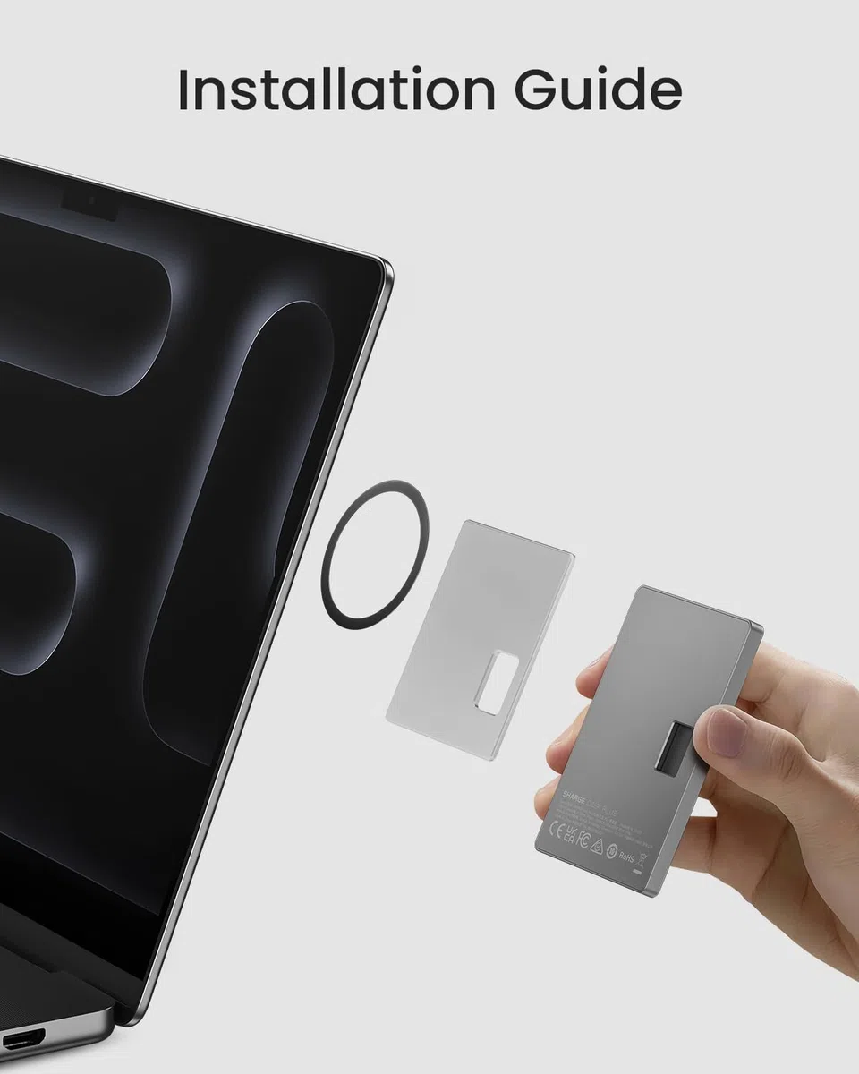 Sharge Set di Aspirazione Magnetica - Cuscinetto e 2 Anelli per Alloggiamento SSD Disk Plus e Altri Dispositivi Elettronici - Supporto per Telefono Auto
