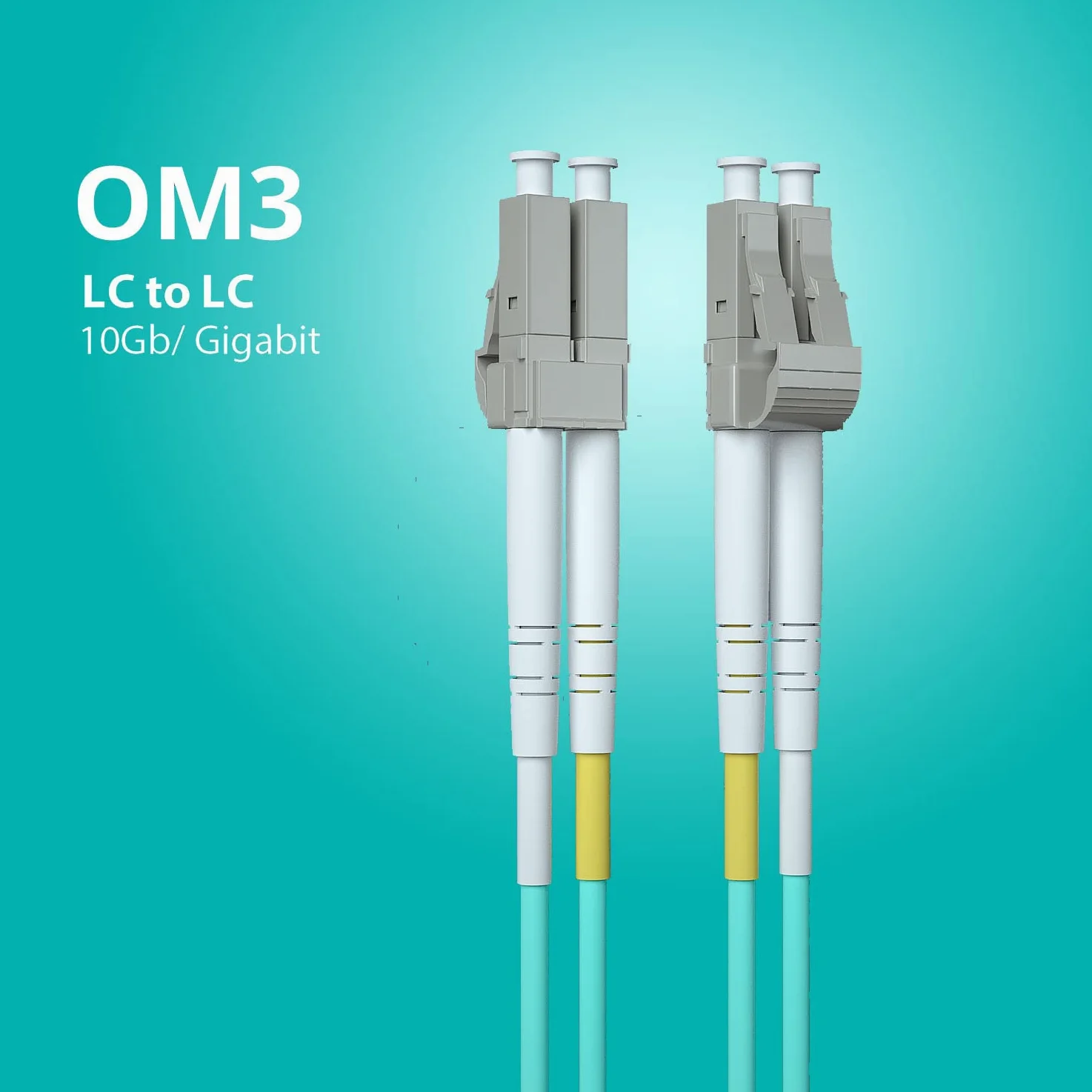 H!Fiber.com OM3 LC a LC Duplex cavo fibra ottica, cavo patch, ponticello multimodale, 10-metro(32.8ft)