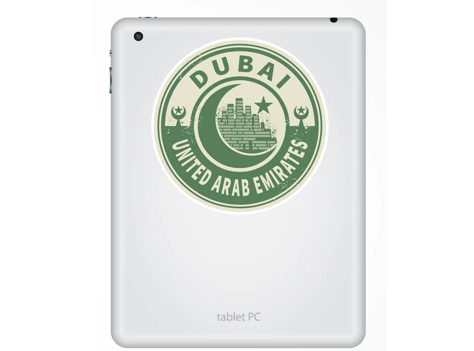 2 x 30cm/300mm UAE Dubai Adesivi vinilici bagagli di viaggio #7450