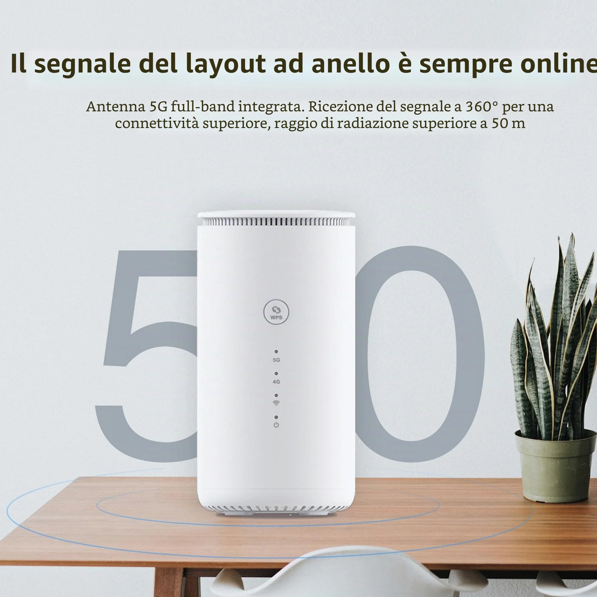 Router 5G AX3000 WIFI 6 con 3 Porte Multifunzione (RJ11/LAN/WAN) 5G NR TDD 2.6Gbp Dual Band, Modem SIM per Casa/Ufficio/Telefonia VoIP 802.11 a/b/g/n/ac/ax