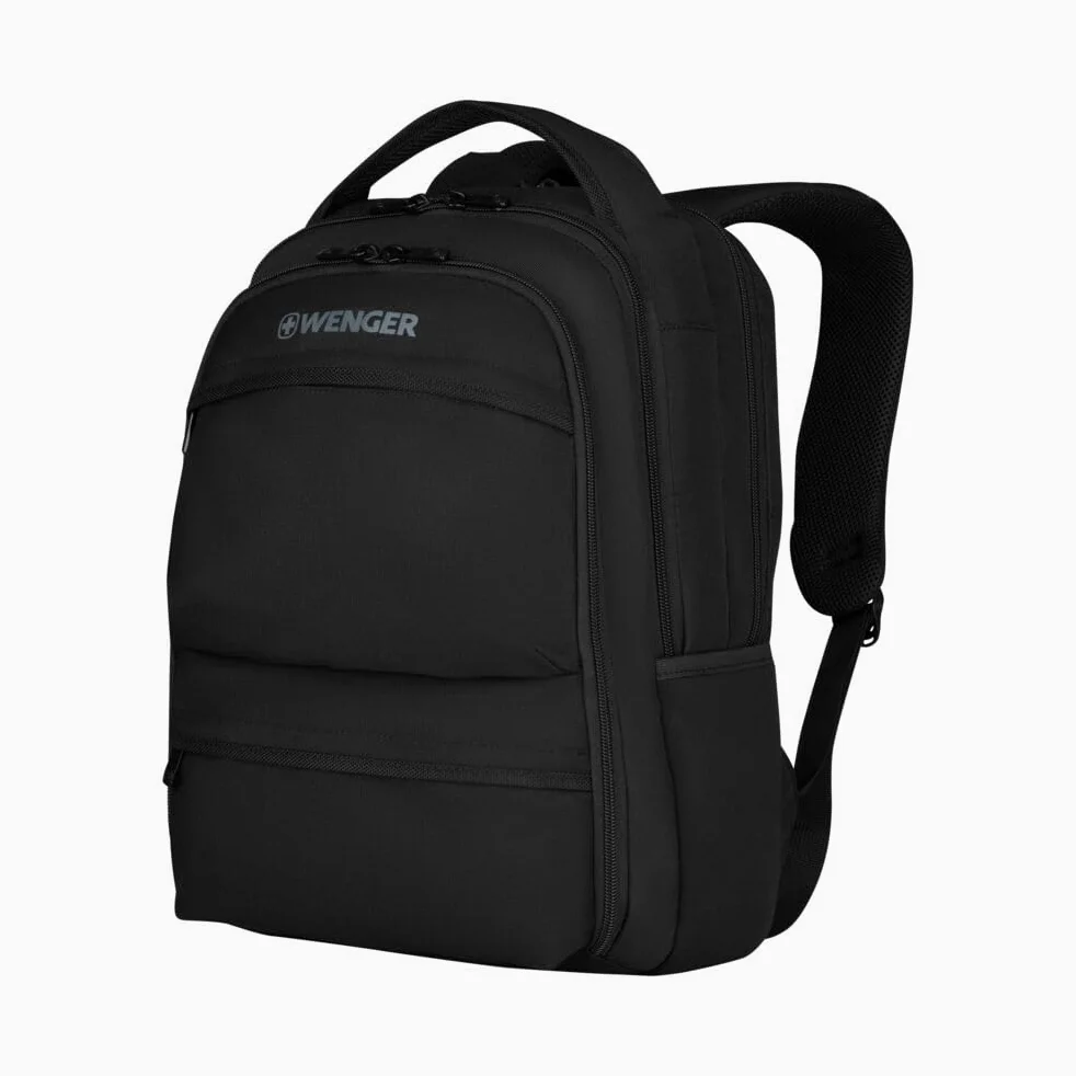 WENGER Zaino Porta PC Fuse con Tasca per Tablet fino a 10”, Notebook 15,6”, Organizer, 16 l, Uomo Donna, Ufficio Viaggi di Lavoro Università, Nero, 600630