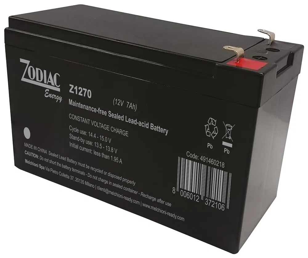 Batteria al Piombo Ermetica Ricaricabile 12V 7Ah Uso Tampone e Ciclico 151x65x93.5 per Luci di Emergenza Uso Industriale Sistemi di Sicurezza UPS Nessuna Manutenzione by Dimensione Elettronica S.R.L.