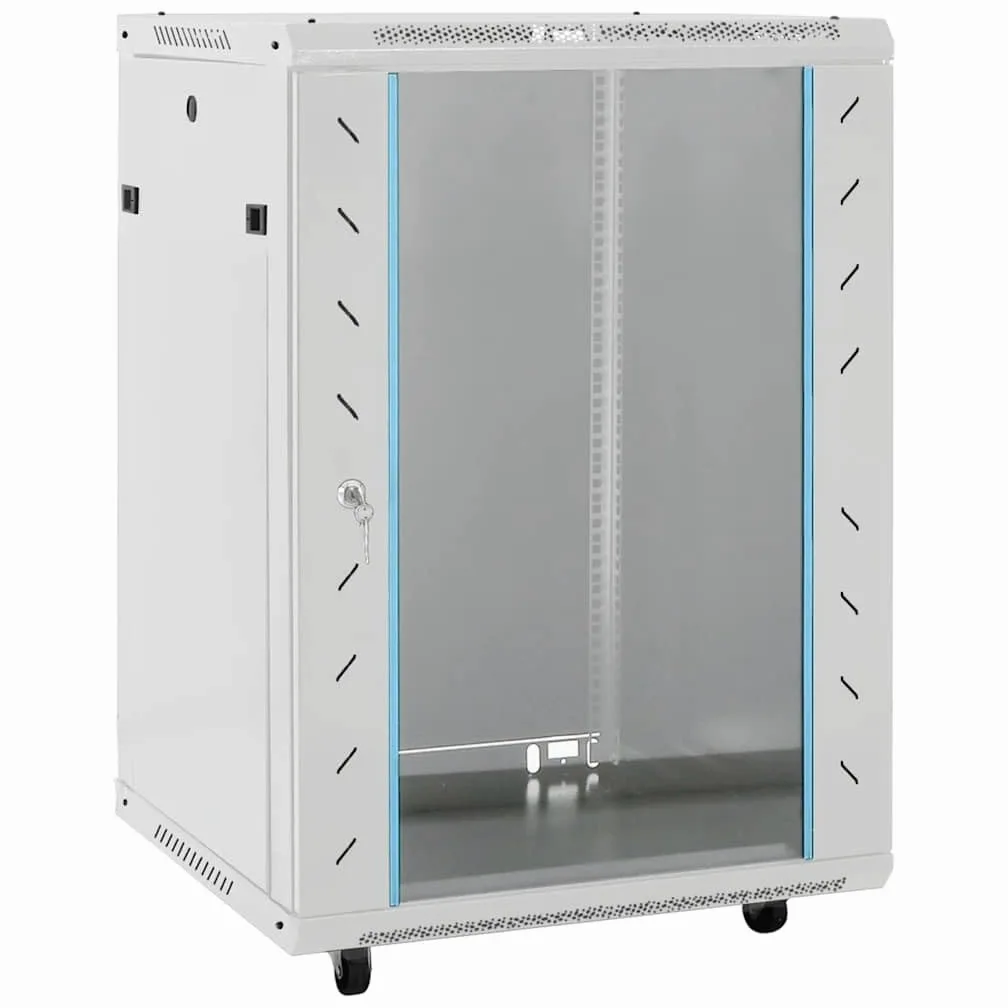 Armadio di rete 15U da 19 pollici, 60 x 45 x 86 cm, con serratura, alloggiamento da parete per tecnologia di rete IT