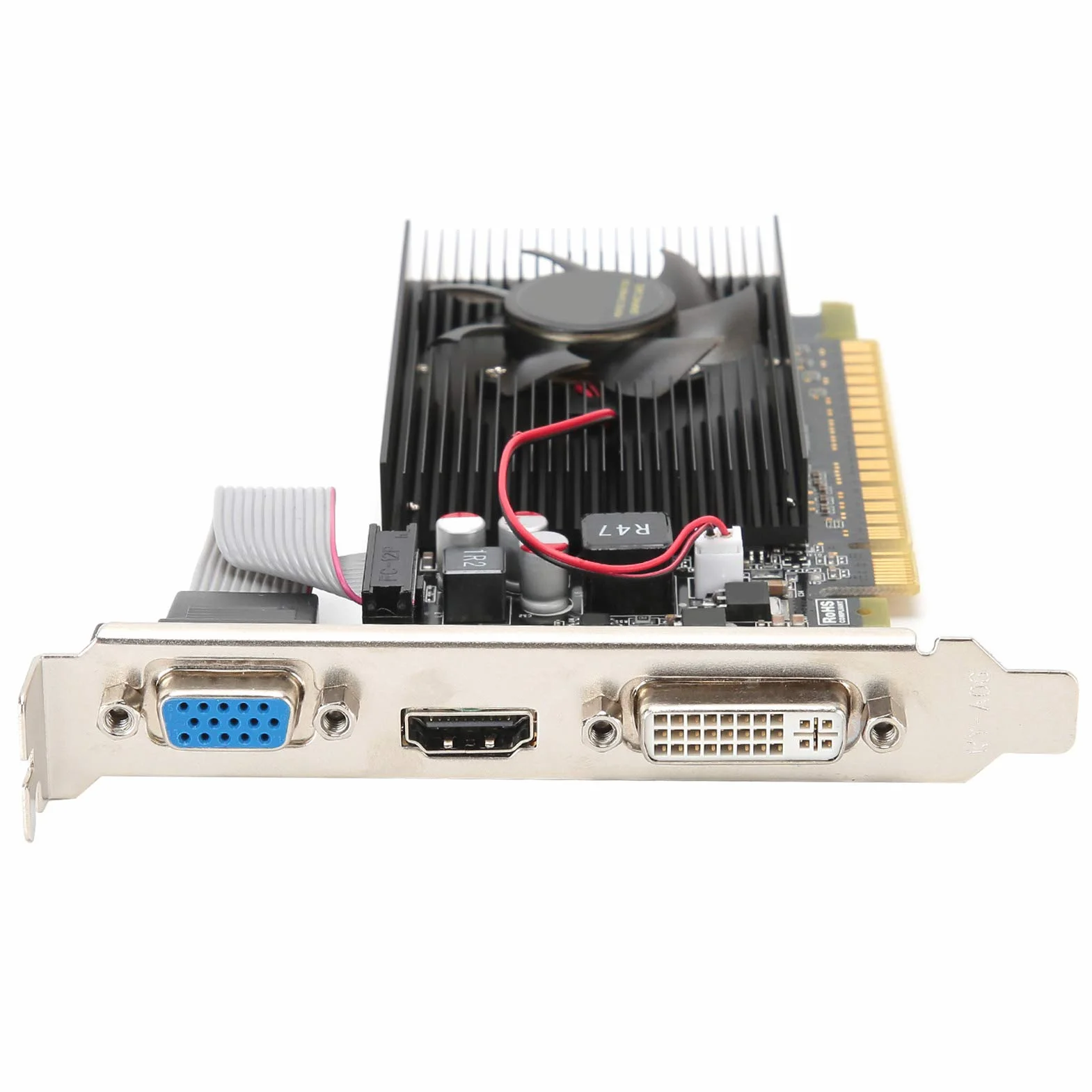 VBESTLIFE GT730 Scheda Grafica da Gioco DVI HDMI VGA a Ventola Singola da 2 GB, 64 Bit, DDR3, 810 MHz, PCI Express 2.0, Scheda Video a Basso Rumore per PC Desktop