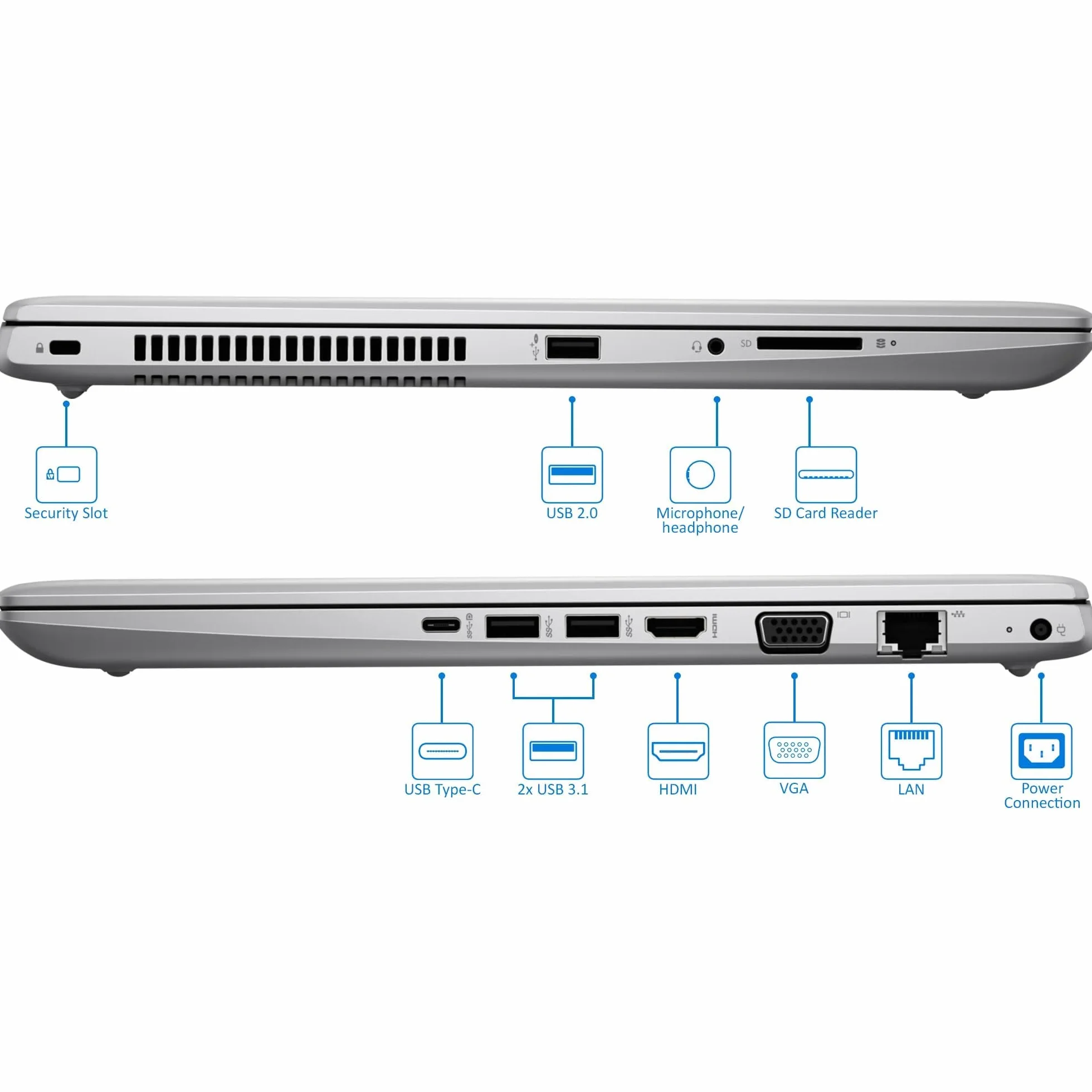 HP ProBook 450 G5 Business Notebook da 15,6" (1366 x 768), Intel Core i5-7200U, 8 GB di RAM, 256 GB SSD, Tastiera QWERTY Giapponese, Windows 11 Pro (Ricondizionato)