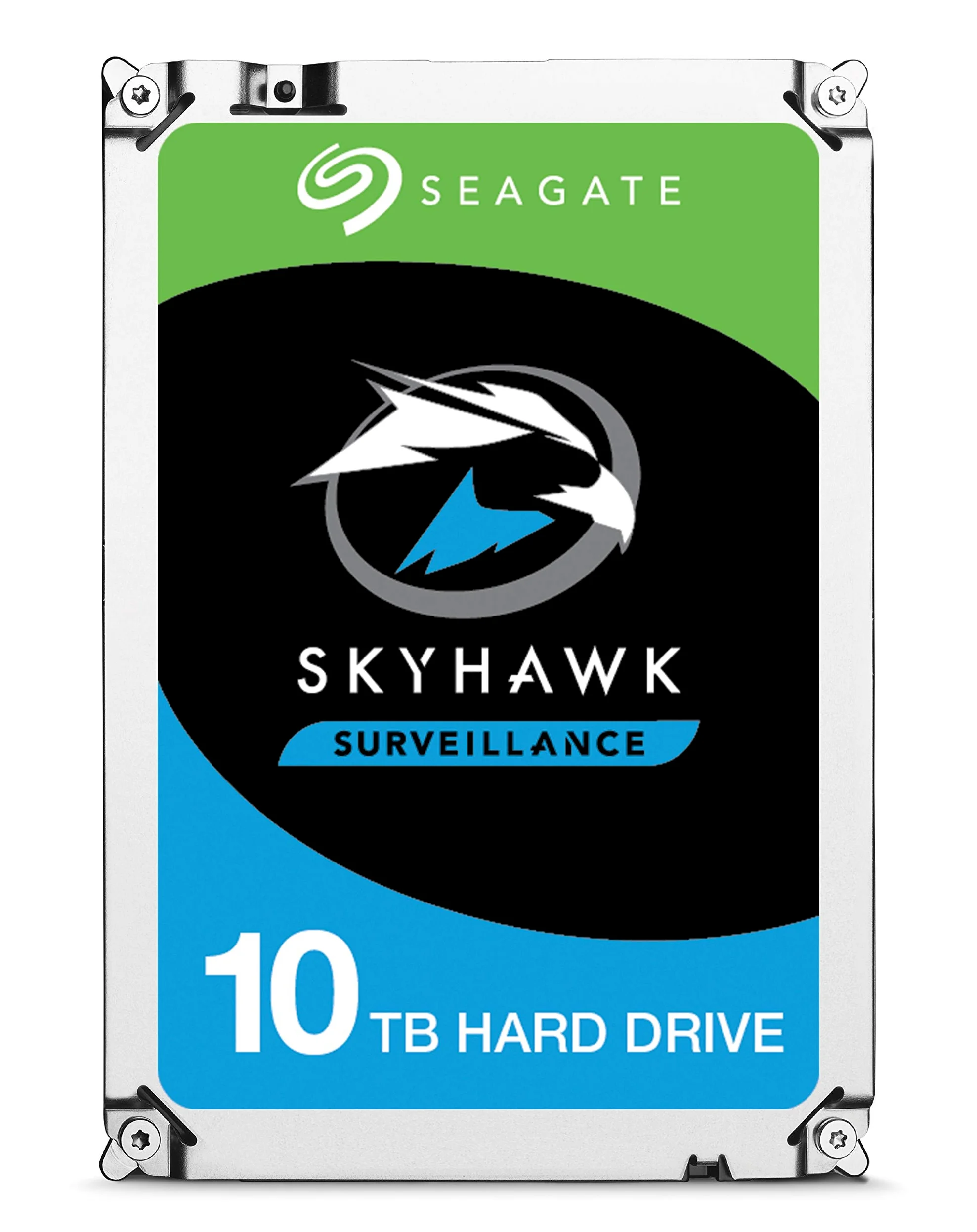 Seagate - Disco rigido SkyHawk AI da 10 TB di sorveglianza da 3,5", ST10000VE0008 (SATA 6 Gb/s/250 MB/7200 giri/min)