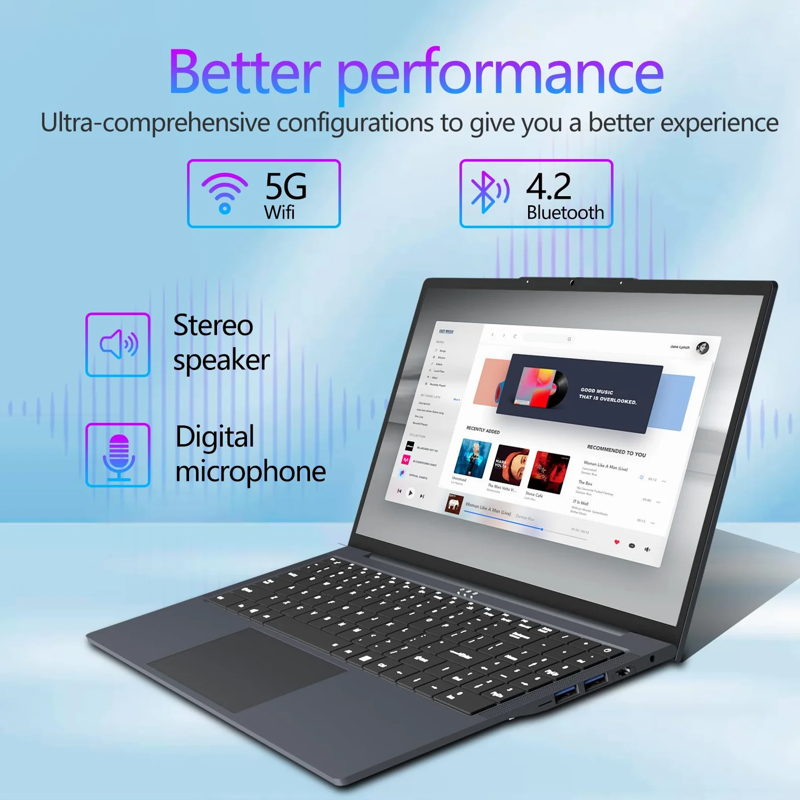 16" Notebook Core i5 8210Y (fino a 3.6 GHz) 16GB RAM 512GB SSD Laptop Display IPS Tastiera Numerica Retroilluminata RJ45 USB 3.0 HDMI BT 5.0 – PC Portatile per Multitasking e Mobilità