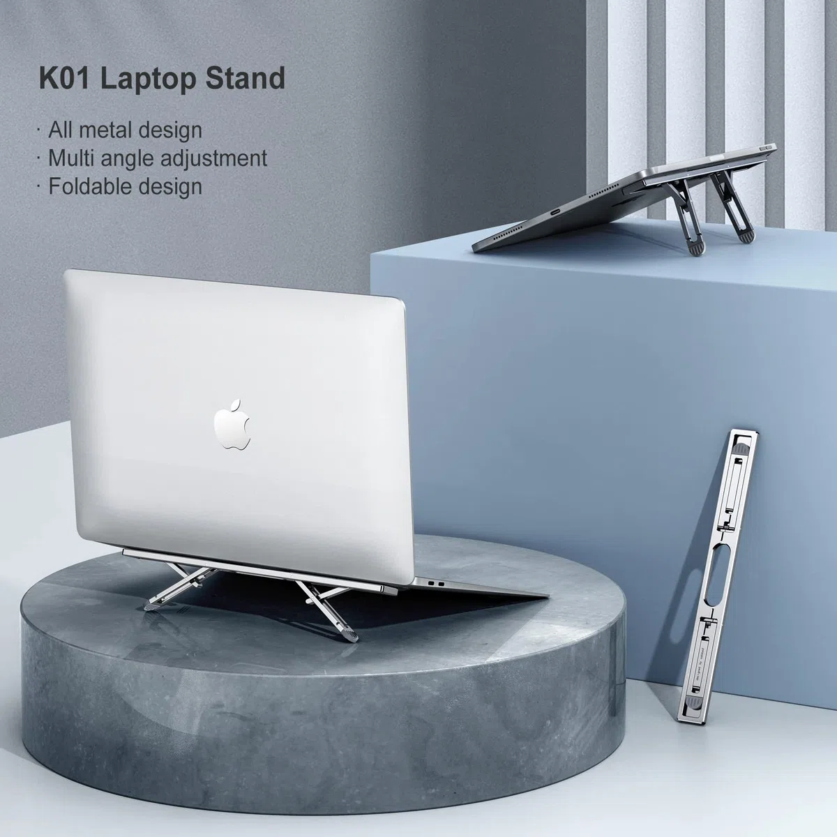 Supporto pieghevole per computer portatile, regolabile in altezza, per computer portatile, portatile, per scrivania, compatibile con MacBook Air Pro, Dell, HP, 10-15,6"