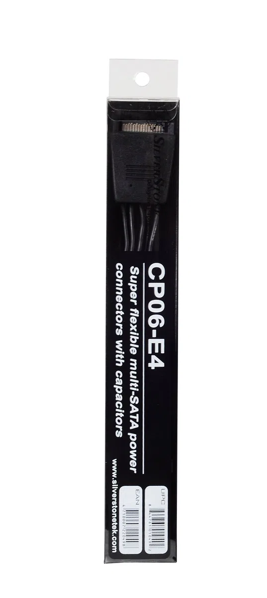 SilverStone SST-CP06-E4 - Cavo adattatore da 1 a 4x SATA ( super flessibile ), con due condensatori 2200μF