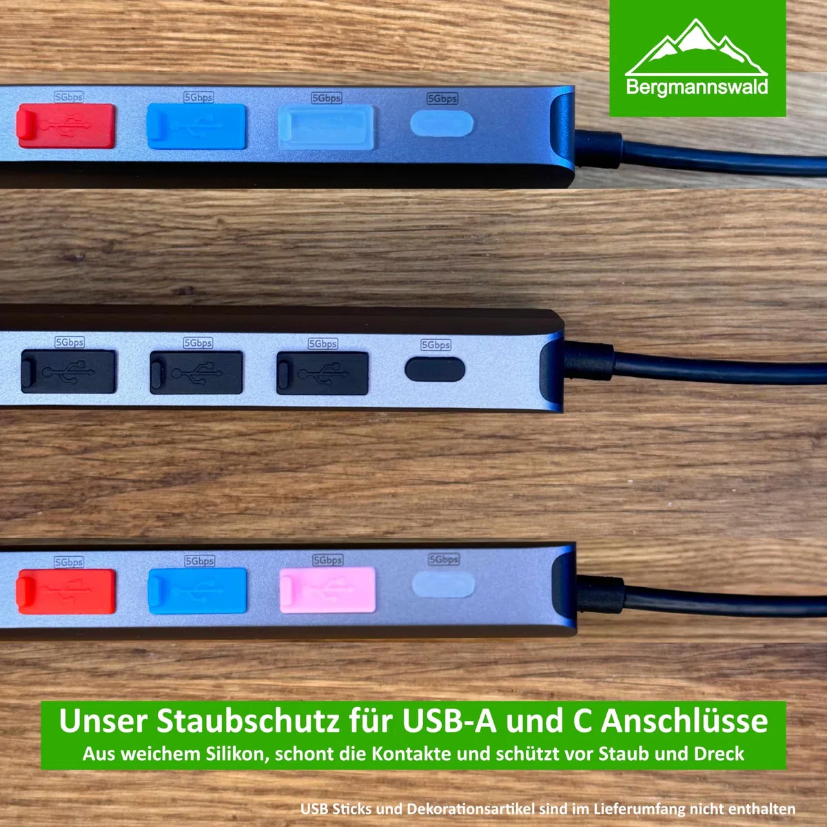 56 x cover antipolvere per USB C, USB A, connettori HDMI, tappo antipolvere antipolvere per smartphone, tablet, PC, hard disk, laptop e cavi, spina antipolvere di tipo C Port Dust Caps