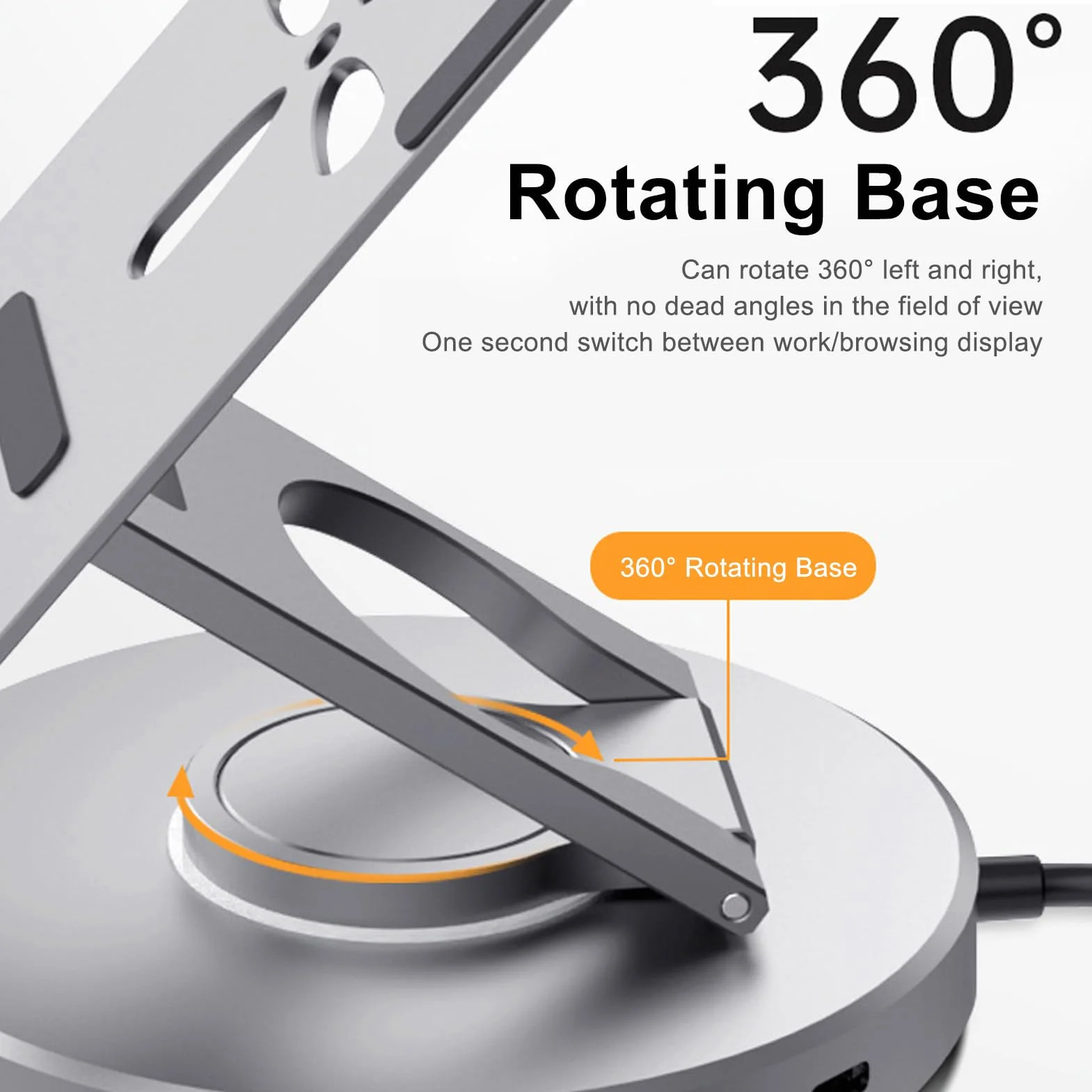 Demeras Docking Station Hub USB 10 in 1 con Supporto per Tablet Laptop e Console di Gioco in Lega di Alluminio
