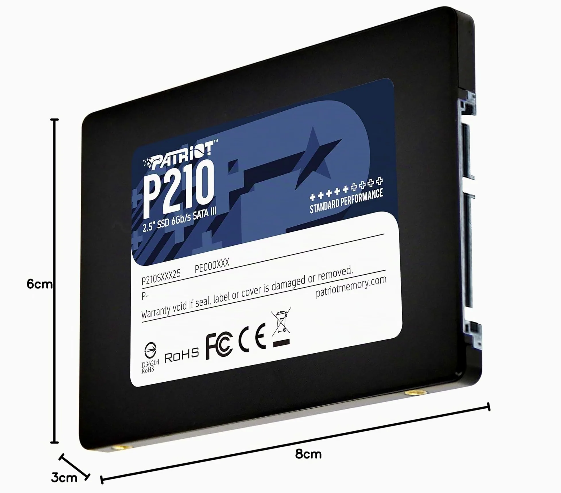 SSD Unità a Stato Solido SATA 3 6 Gbps 2.5" Interno Patriot P210 128GB