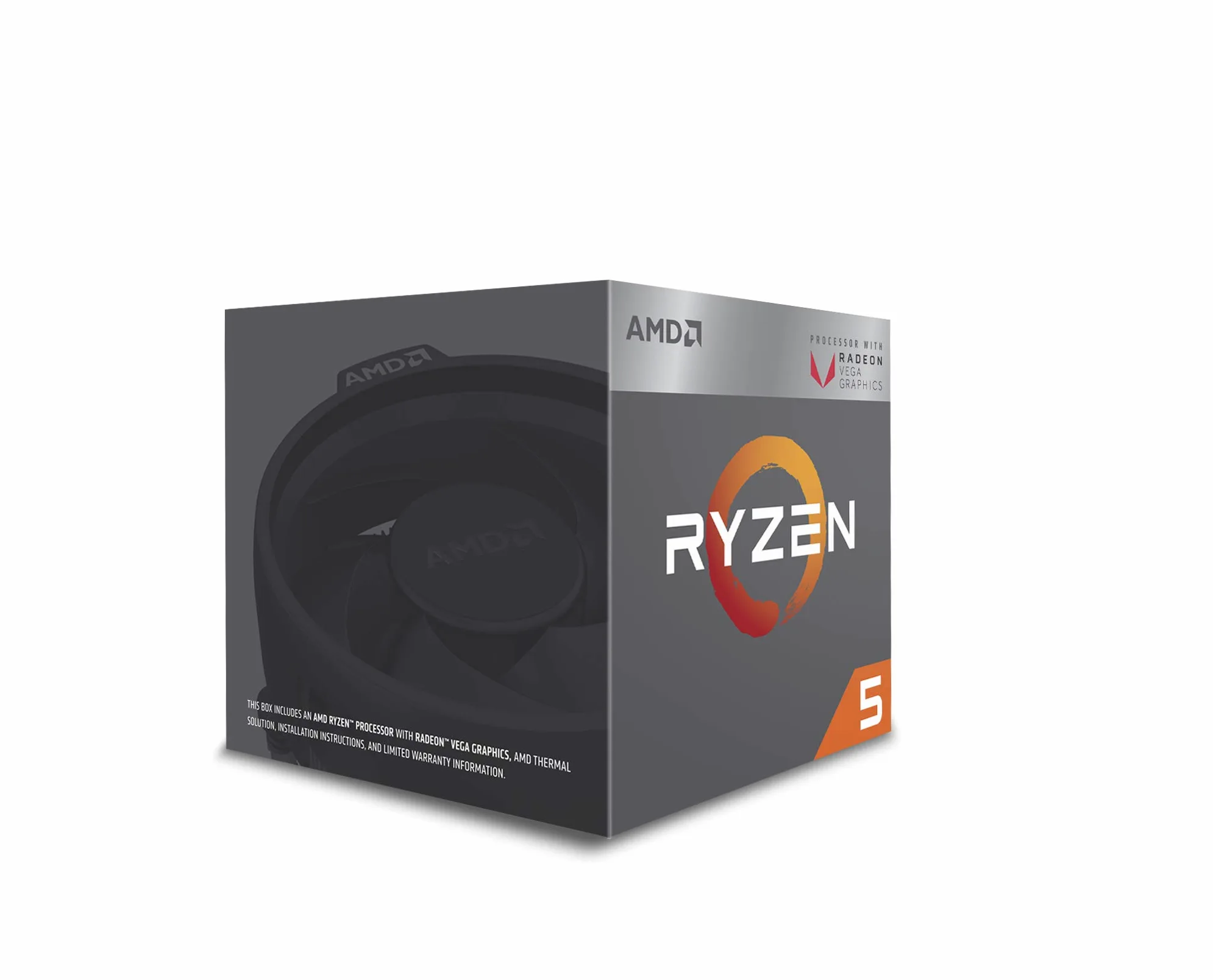 AMD Ryzen 5 2400G 3.6GHz 2MB L2 Box processor - Processors (AMD Ryzen 5, 3.6 GHz, Socket AM4, PC, 14 nm, 2400G)