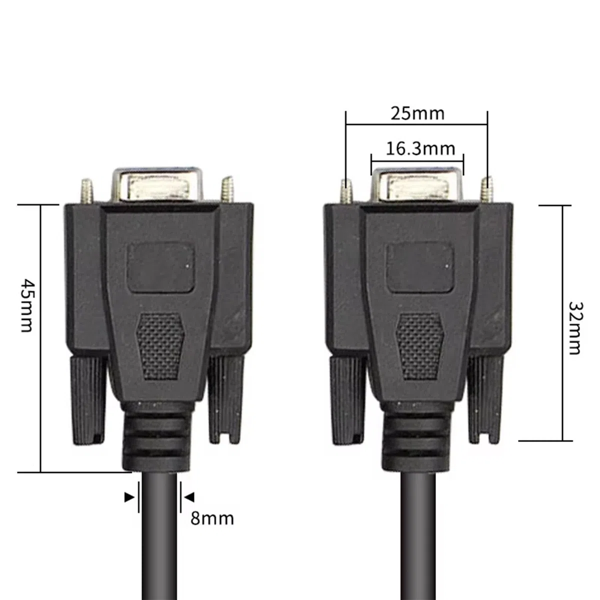 Cavo RS232 DB9 femmina a 9 pin, cavo di prolunga seriale DB9 COM porta connettore dritto per PC, modem, macchine CNC, controllo industriale, 3 m