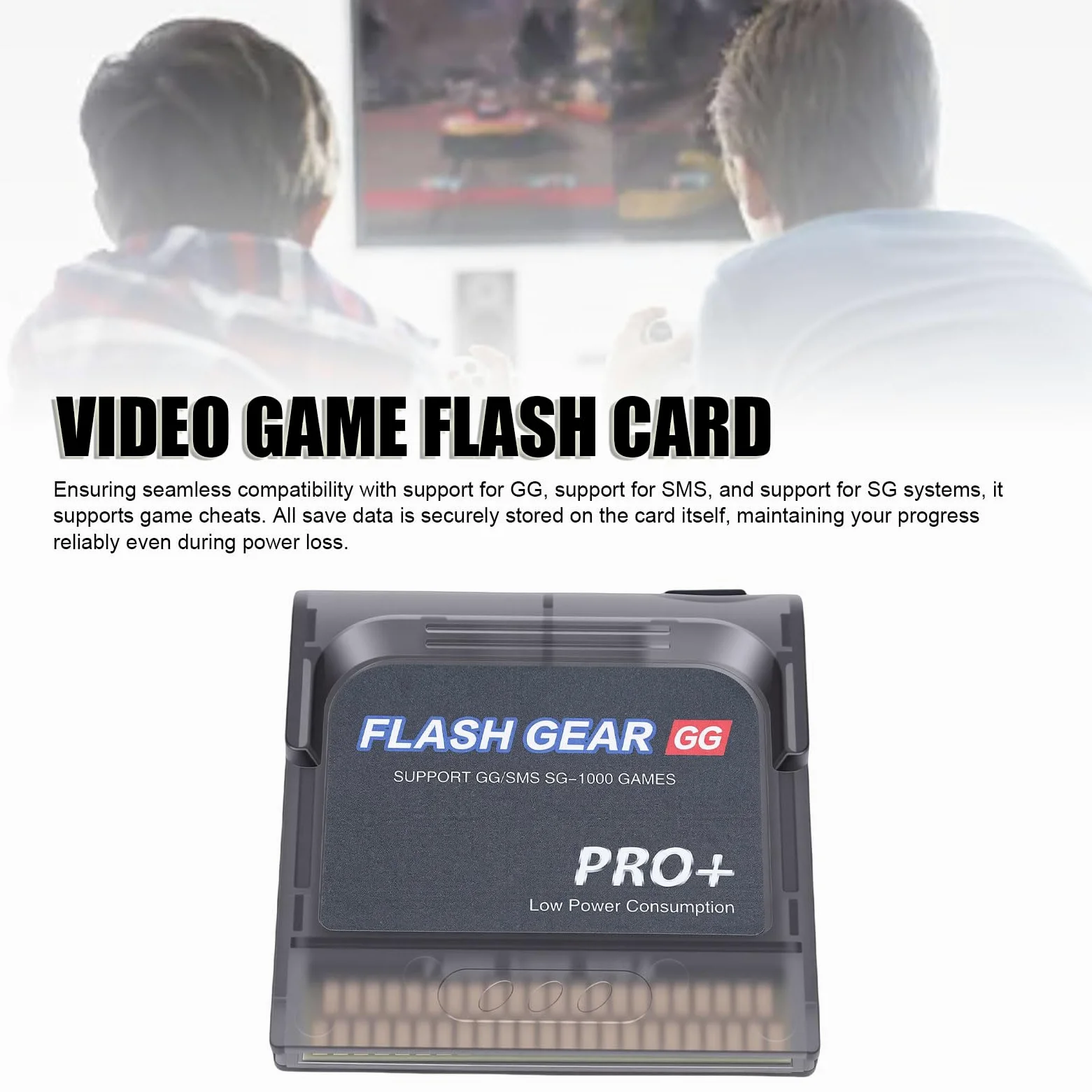 Fabater Carrello Flash, Cartuccia di Gioco Flash 600 in 1 con Memoria Integrata da 4 GB, Supporto per Console GG Game Gear, Sistemi SMS e SG