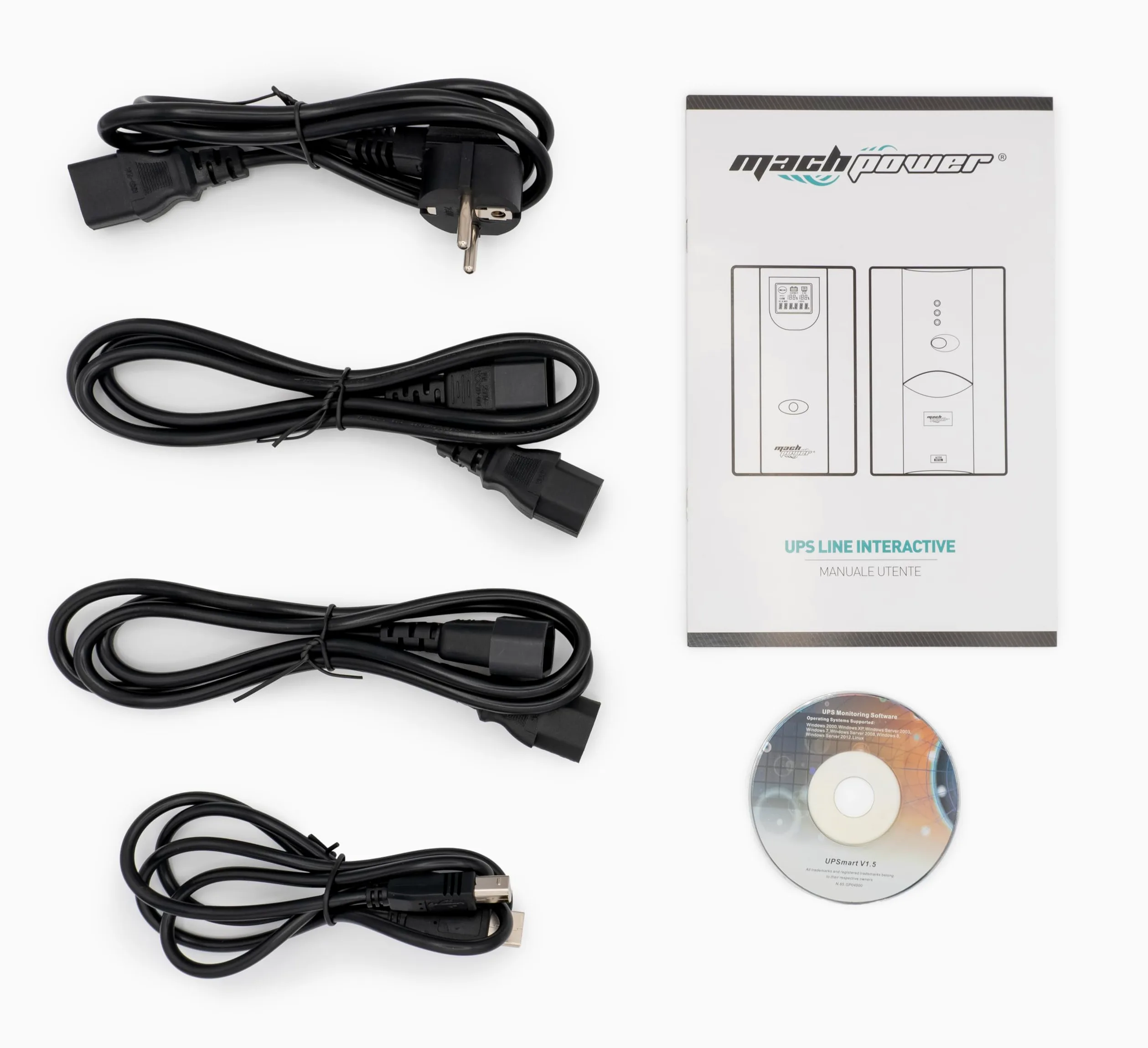 Gruppo di continuità per PC line interactive - (UPS-LIR60D) da rack in metallo 600VA/360W 1 batteria 12V/7Ah 4 uscite IEC, USB e RJ11