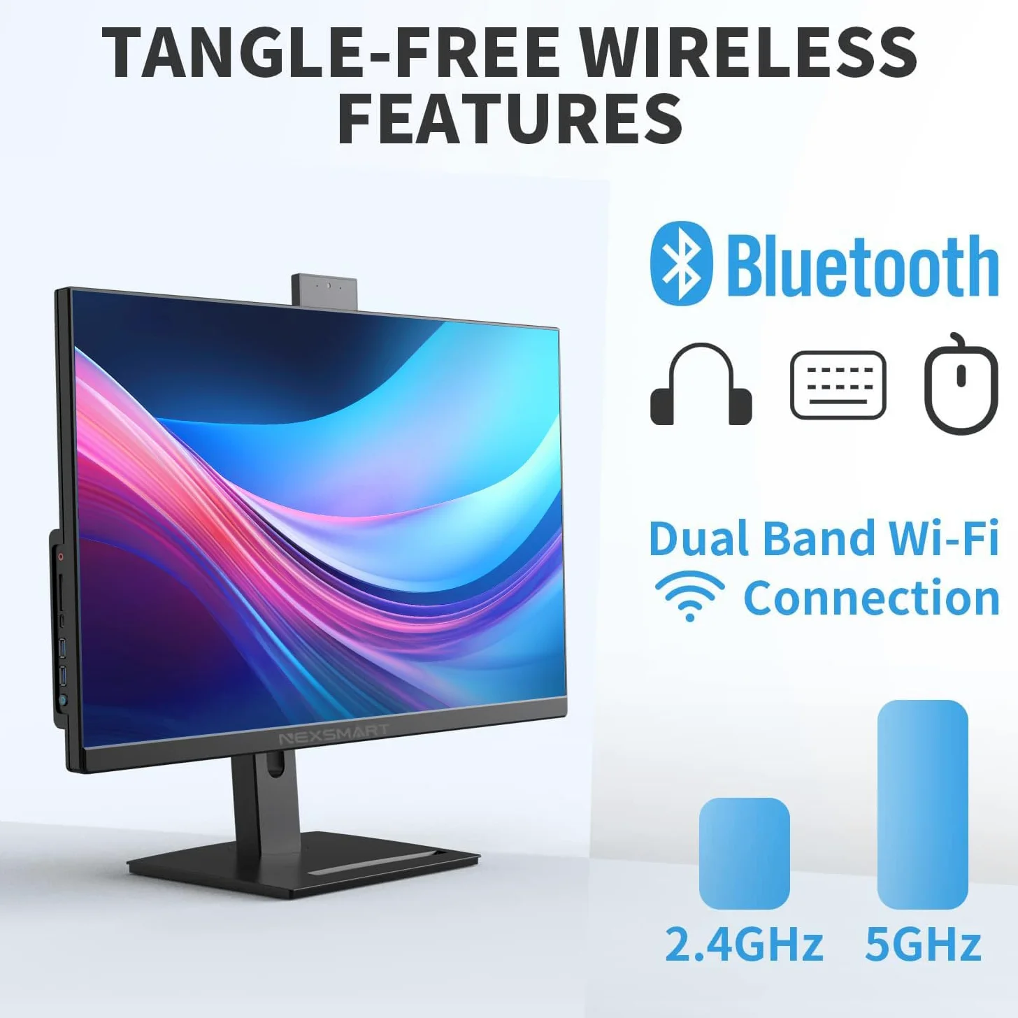 DREAMFYRE Computer All-in-One 27 Pollici Core i7 (fino a 3.20 GHz), All-in-One PC Schermo Rotante 512 GB SSD 16 GB RAM con Webcam Frontale, Supporta Wi-Fi Doppia Banda 2.4G/5.2G Bluetooth 4.2, Nero