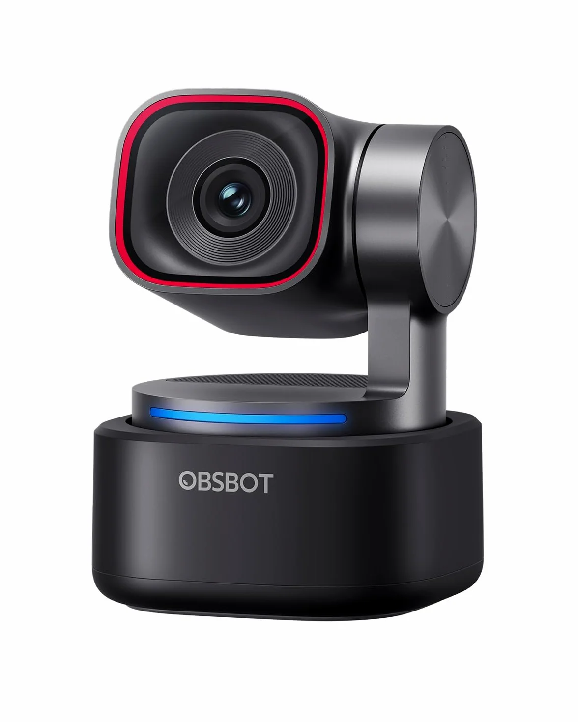 OBSBOT Tiny 3 AI-Powered Spatial Audio 4K Webcam, AI Tracking PTZ Camera con Sensore 1/1,28", Tri-Mic, Sprach- & Gestensteuerung, 120FPS, HDR, Web cam per PC, Laptop, Streaming e Meeting, Switch 2