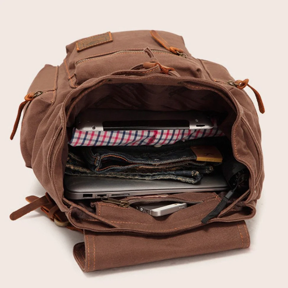 YuHan Zaino in tela unisex vintage casual per computer portatile MacBook zaino scuola scuola scuola zaino in tela