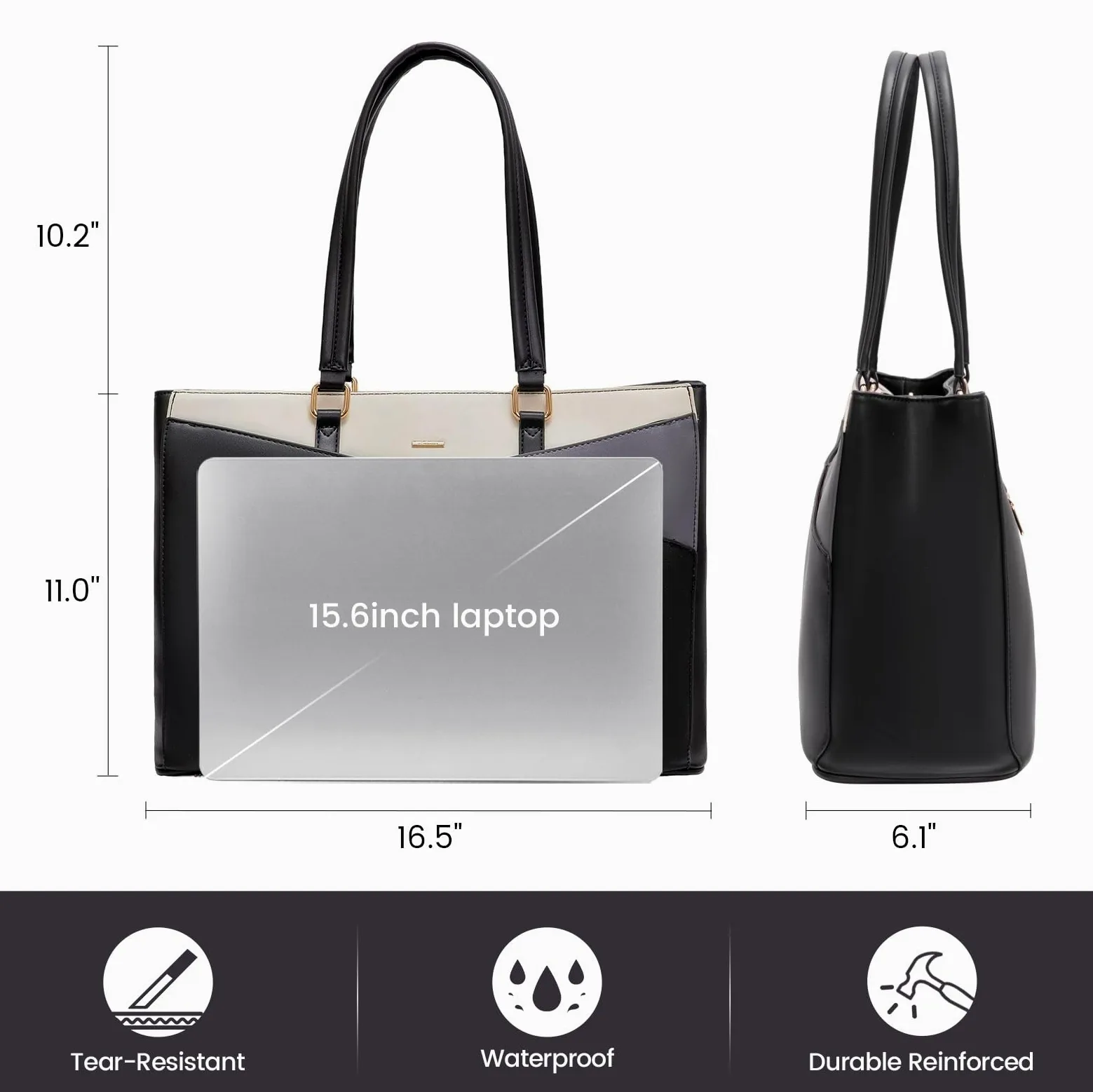 LOVEVOOK Borsa per computer portatile per le donne 15.6 Pollice Tote Bags Borsa in Pelle Impermeabile Valigetta Computer Donne Business Office Work Bag