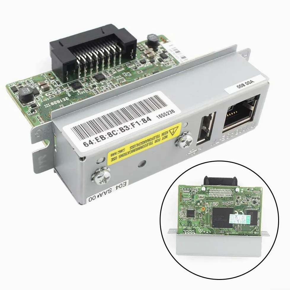 Scheda di rete della stampante UB-E04 Interfaccia Ethernet C32C881008 per TM T88VI T88V T70II U220 H6000 Velocità di trasferimento dati 100Mbps