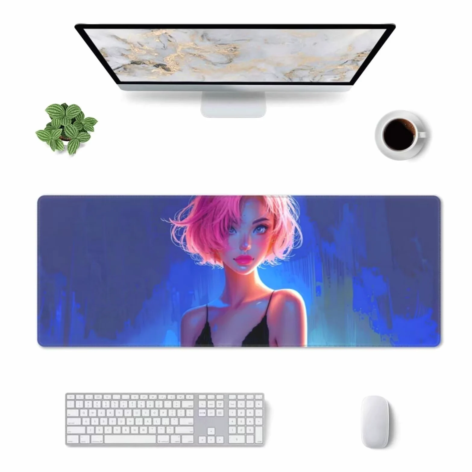 Tappetino Mouse, Tappetino Mouse Gaming Grande XXL 1500x800x3mm Tappetino Scrivania Mouse Pad, Base in Gomma Antiscivolo, Bordi Cuciti,Lavabile, Mousepad per Ufficio e Gaming (Ragazza sexy) R-694