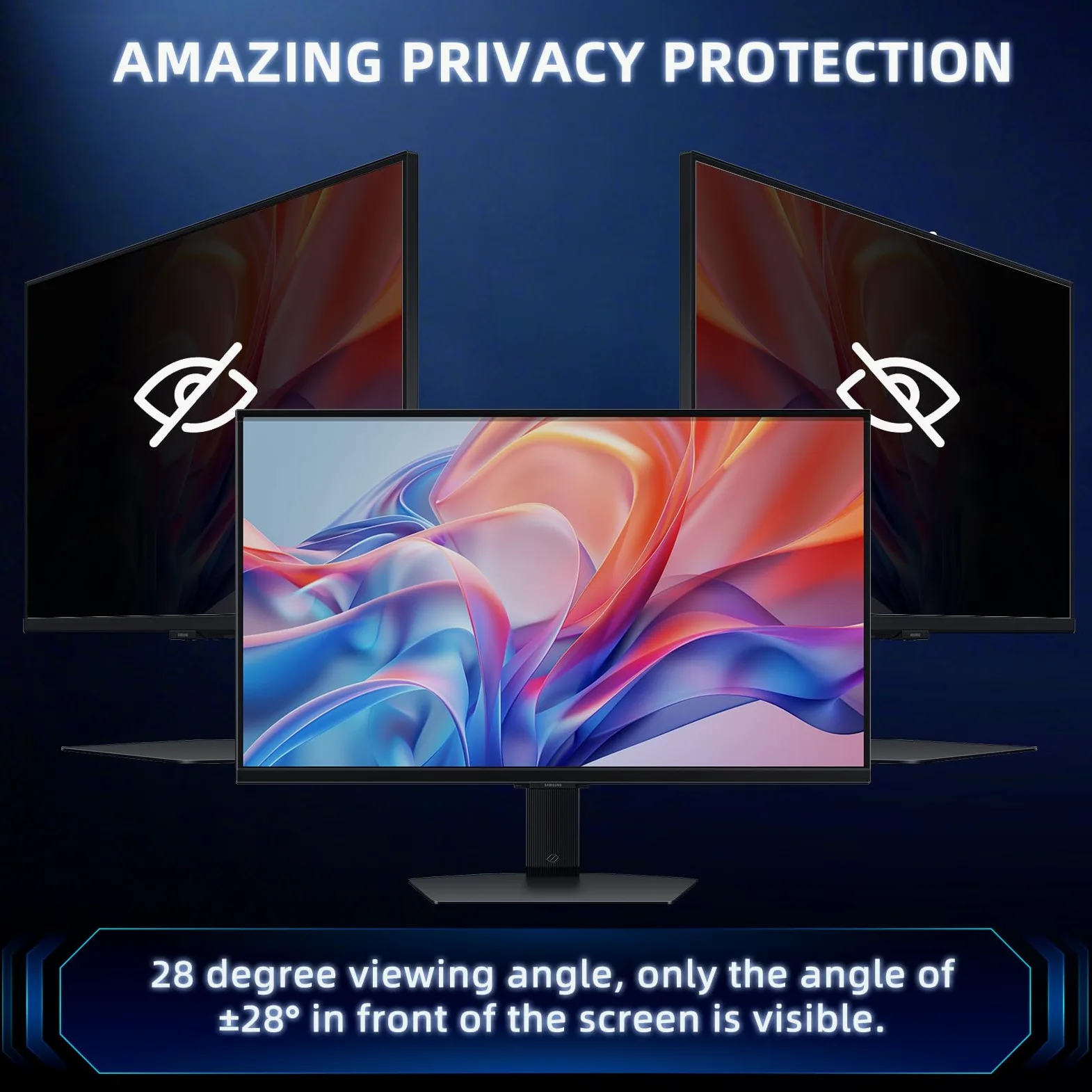 23.8 Pollici 16:9 Nanoadsorbimento Filtro Privacy Premium, Rimovibile Anti Luce Blu/Antiriflesso/Anti UV, Pellicola de Protezione per 23.8" Monitor/Laptop Computer
