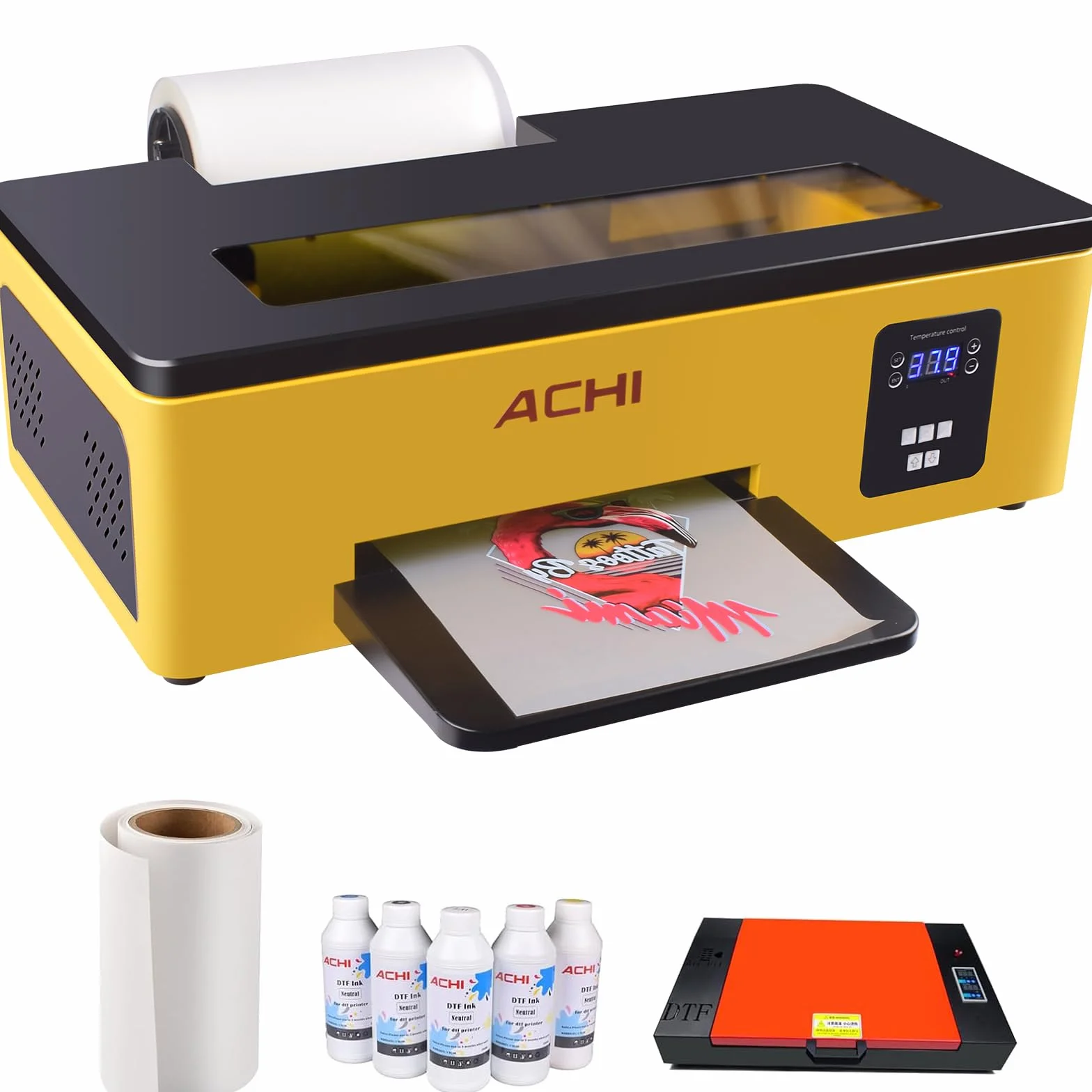 Macchina per stampare DTF A4 L800, pacchetti di stampante DTF, macchina per stampare T-shirt A4 con forno, inchiostro 5 * 250ML, 100M DTF Fim diretta al trasferimento di calore della pellicola