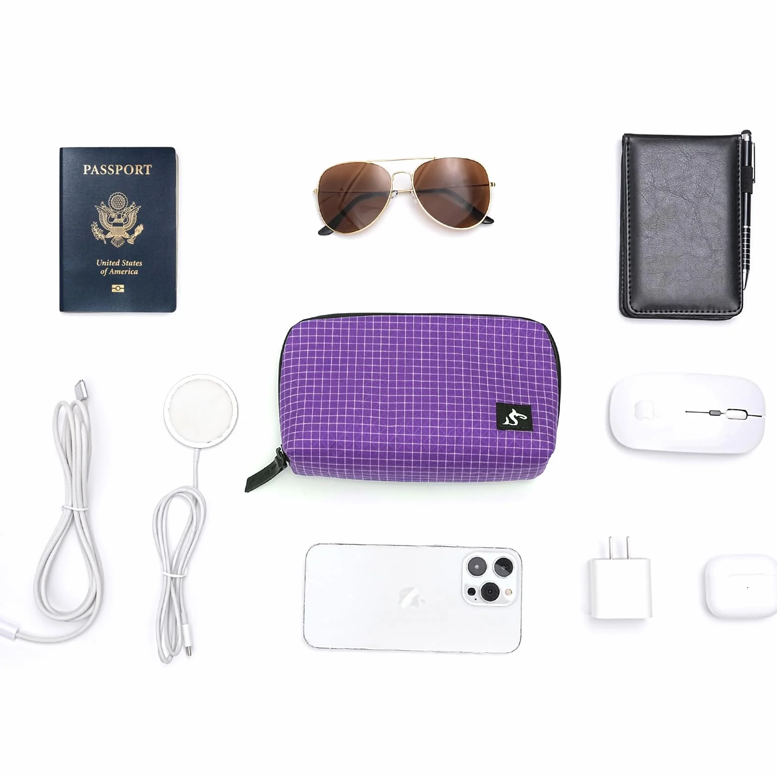 SIMTOP Organizer per cavi piccolo, impermeabile, organizer per cavi da viaggio, borsa elettronica da viaggio, per cavo di ricarica USB, mouse, caricabatterie, accessori per cellulare, power bank, s