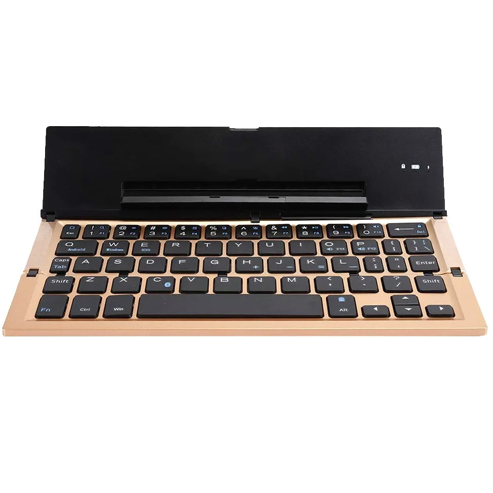 Ausla Mini Tastiera Pieghevole, Tastiera in Lega di Alluminio per Bluetooth 220 X 170 X 6 Mm con Supporto Integrato, Utilizzo 300 Ore, per Impiegati Amanti dei Giochi Digitazione in Viaggio
