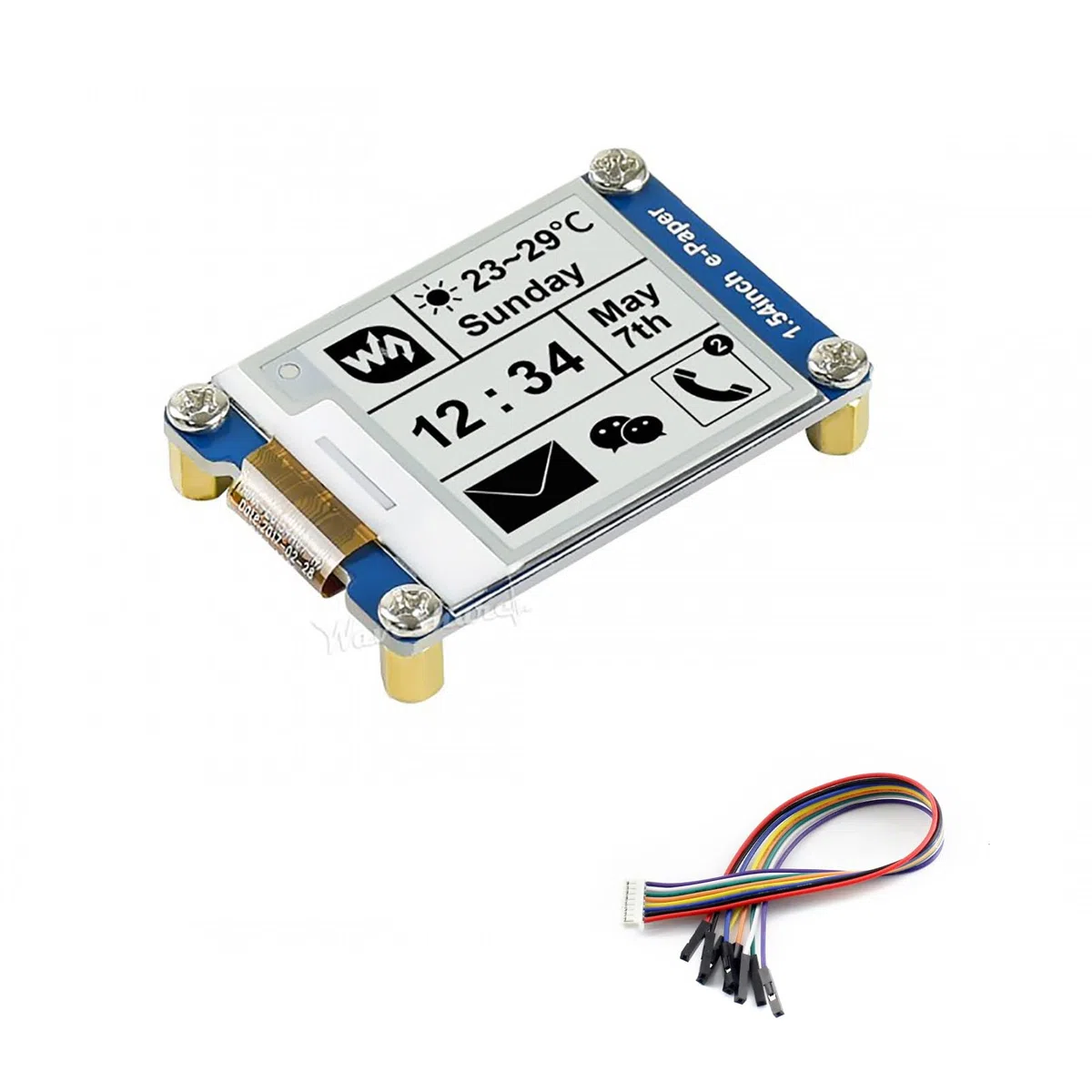 Waveshare 1.54 inch E-Paper Screen Display Module 200x200 3.3v E-Ink Electronic Display with Embedded Controller SPI Interface Support Partial Refresh for Raspberry Pi/Arduino/Nucleo/Jetson Nano
